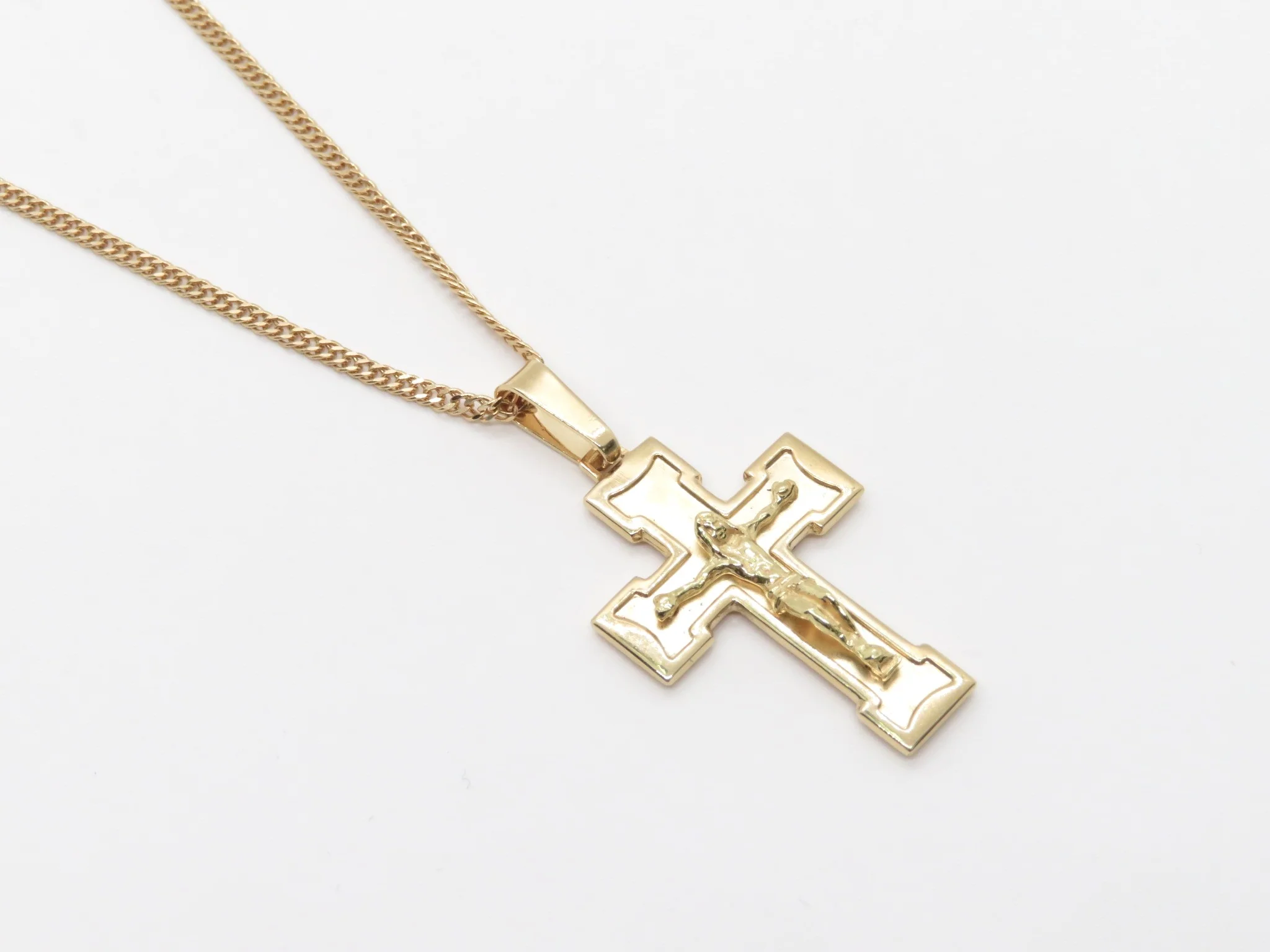 19.25k Yellow Gold Solid Crutch Cross Pendant - Image 9