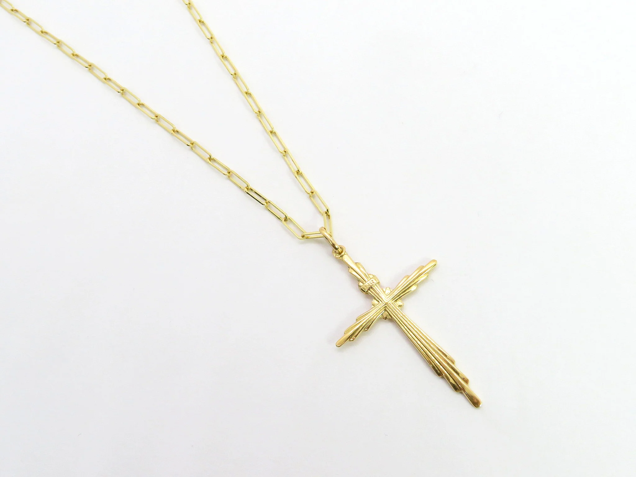 19.25k Yellow Gold Linear Cross - Image 5