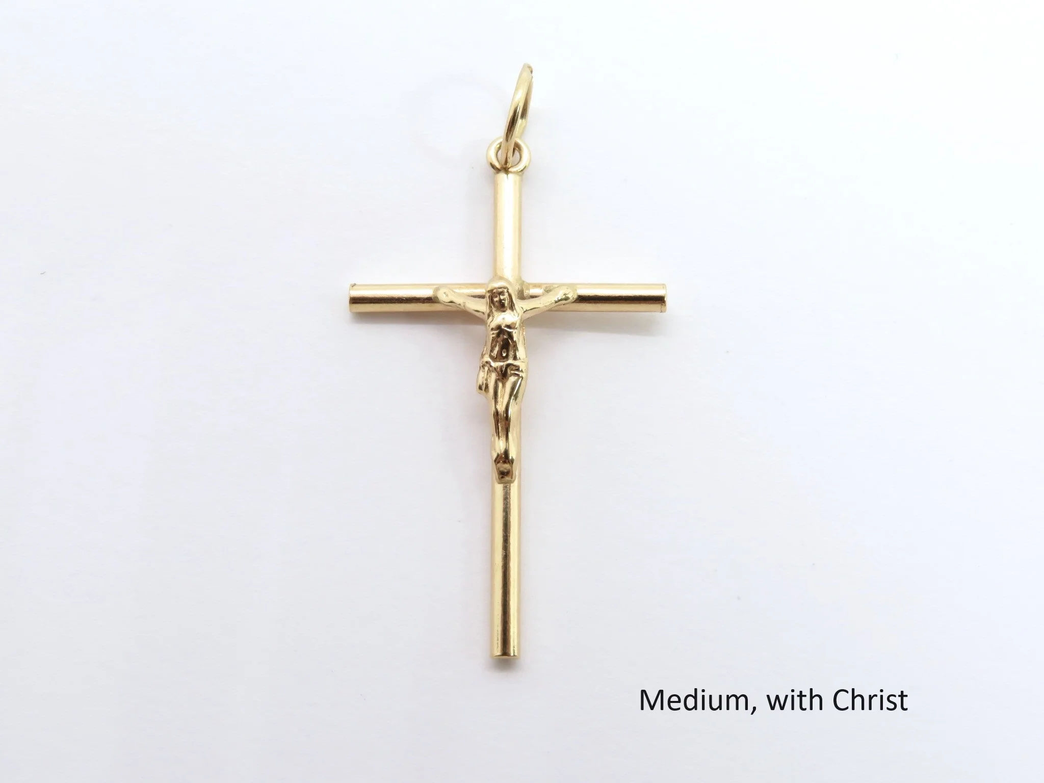 19.25k Yellow Gold Solid Traditional Rounded Cross - Image 3