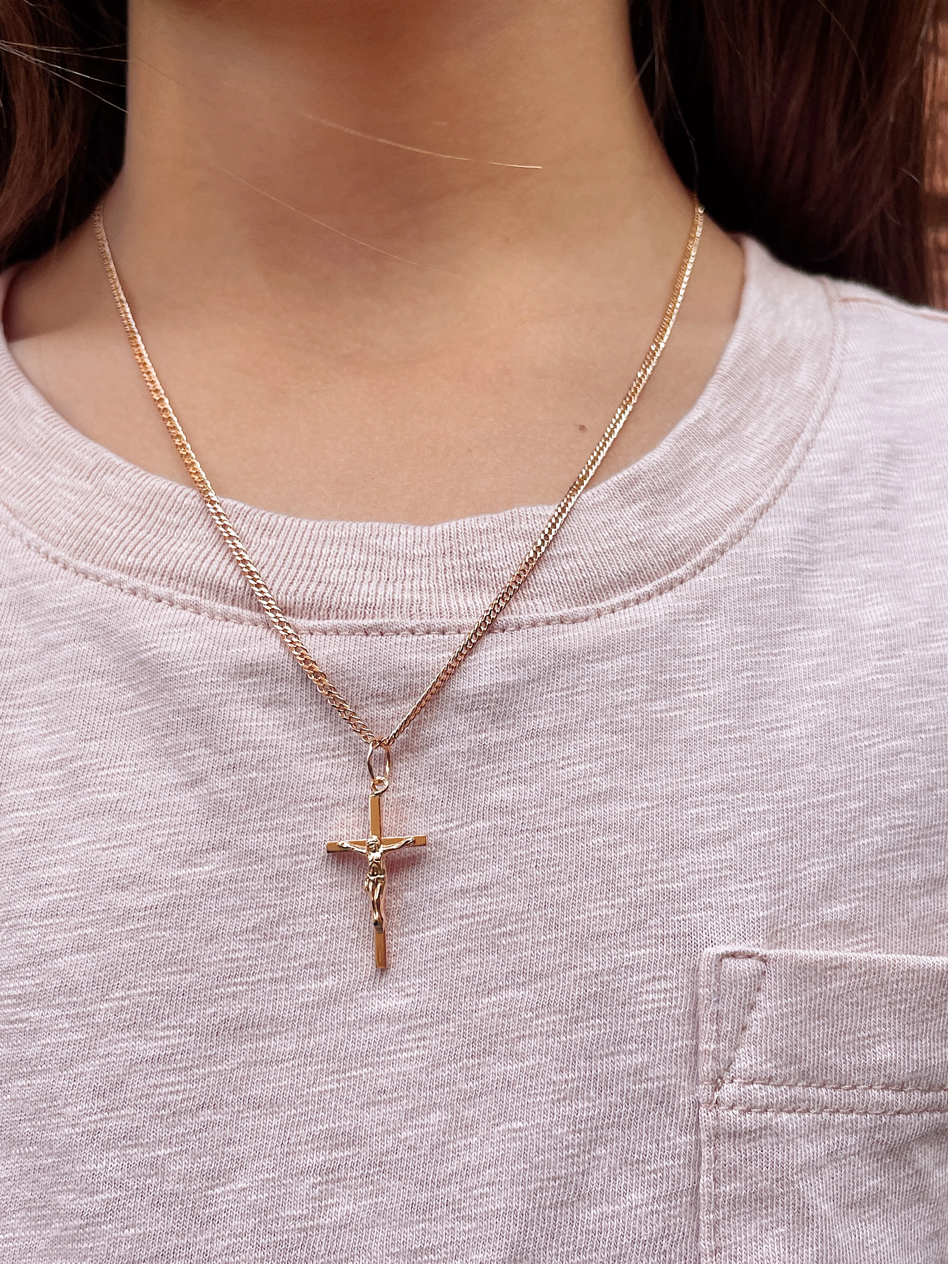 19.25k Yellow Gold Solid Traditional Squared Cross - Image 5