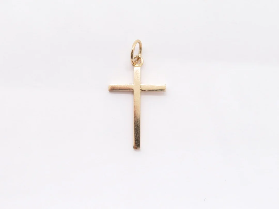 19.25k Yellow Gold Solid Traditional Squared Cross - Image 6