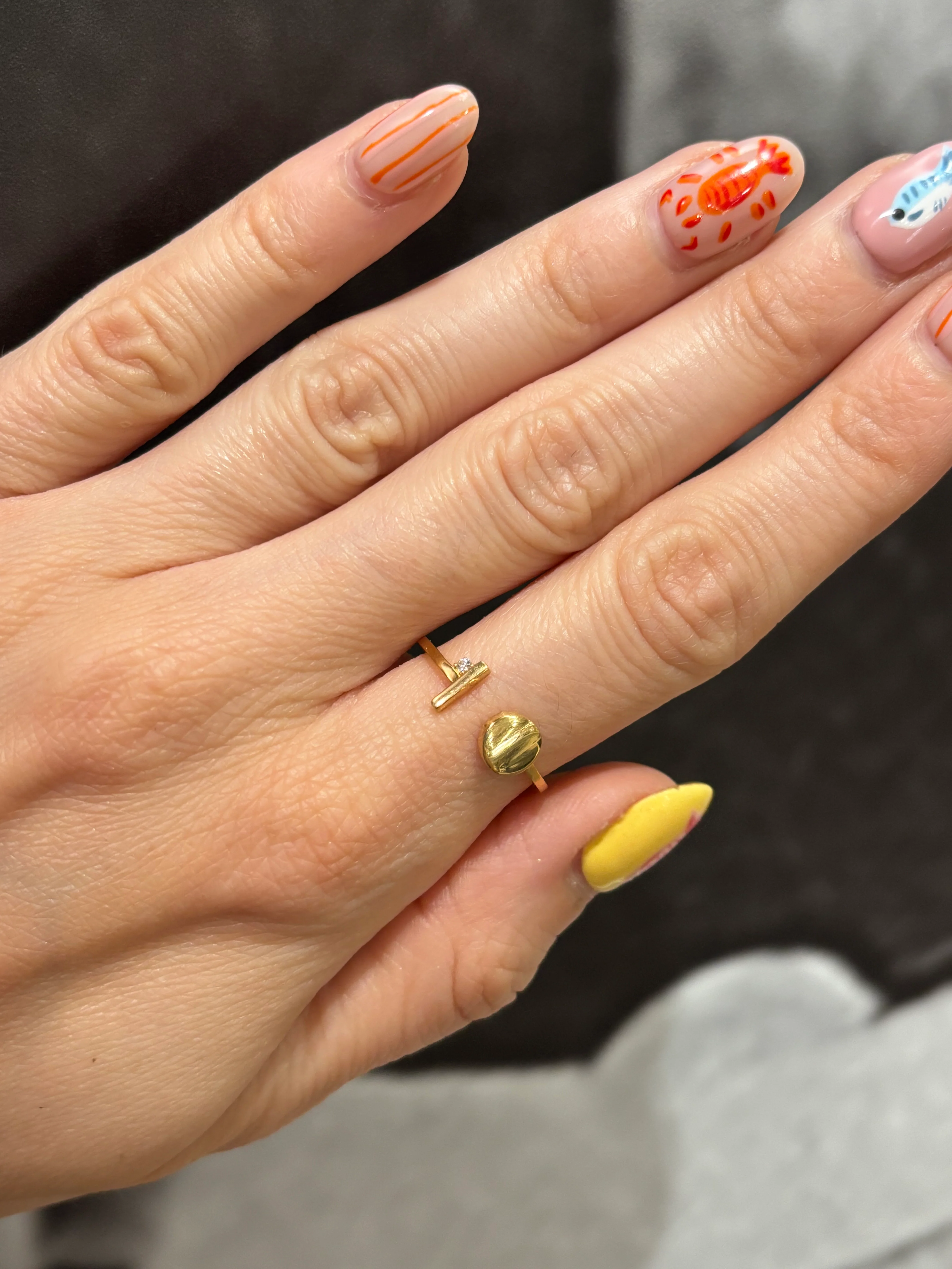 19.25k Yellow Gold Split Geometric Ring - Image 2