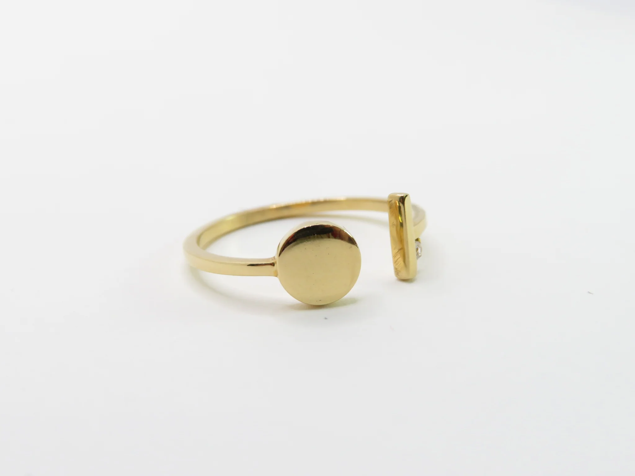 19.25k Yellow Gold Split Geometric Ring - Image 3