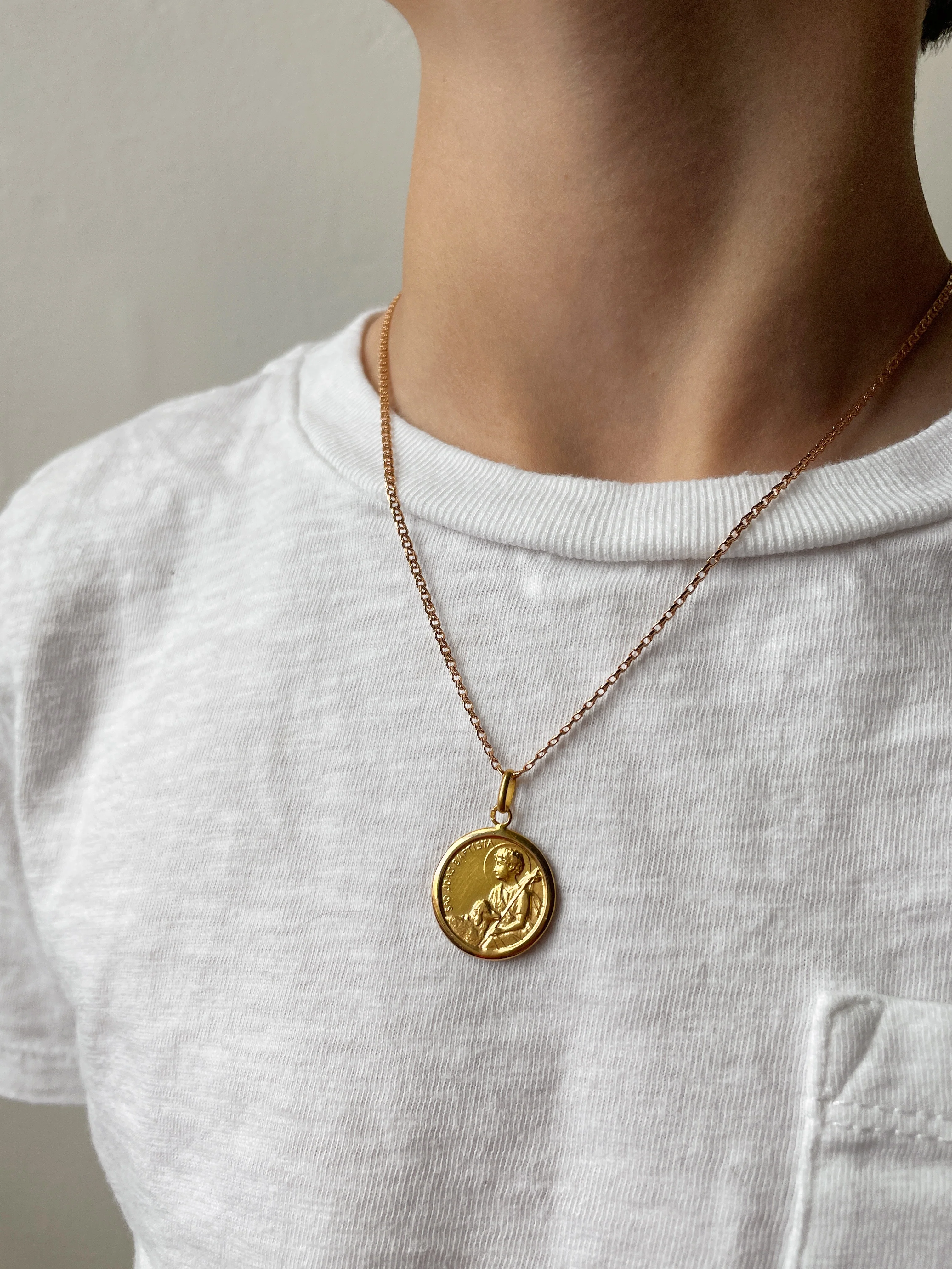 19.25k Yellow Gold St. John the Baptist Medal - Image 4
