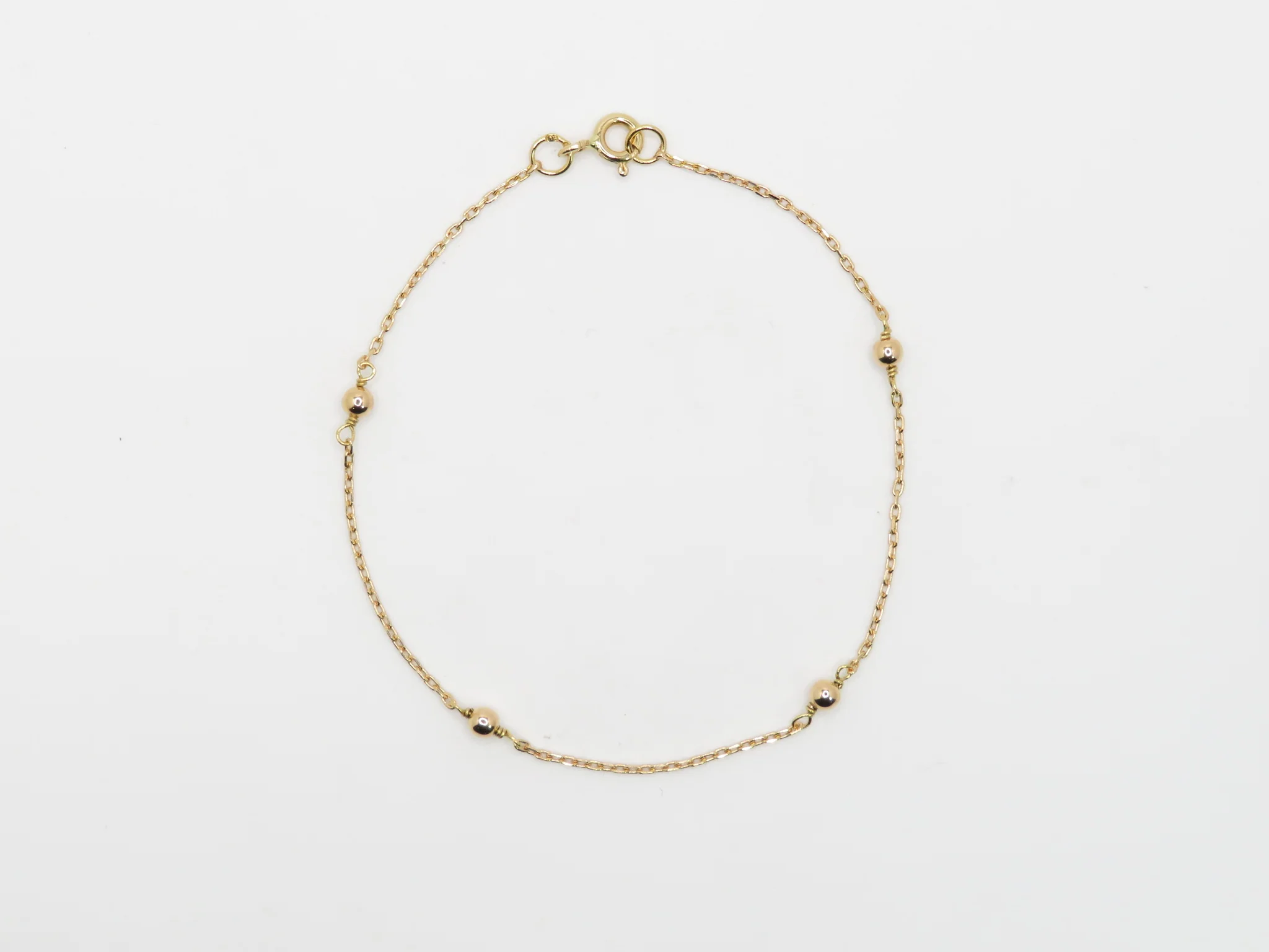 19.25k Yellow Gold Station Ball Bracelet - Image 4