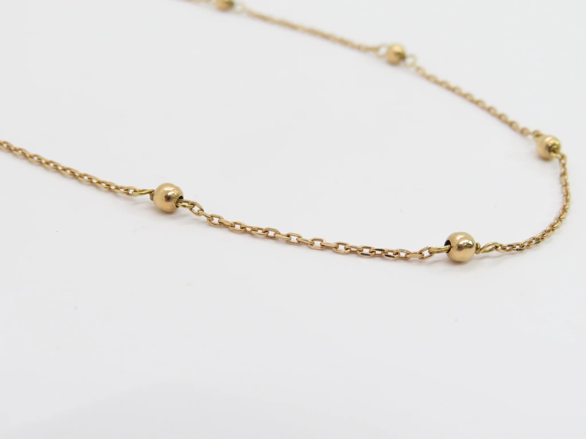 19.25k Yellow Gold Station Ball Necklace