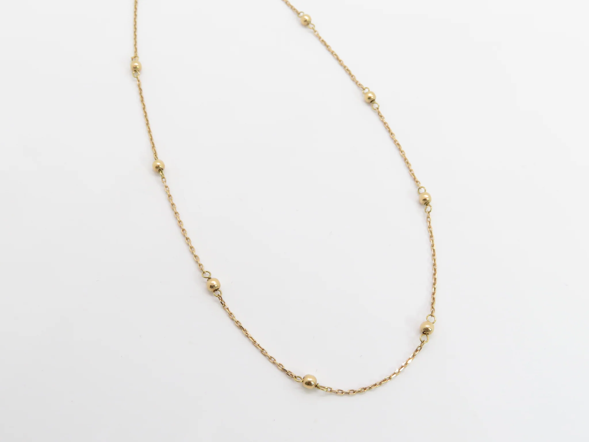 19.25k Yellow Gold Station Ball Necklace - Image 3