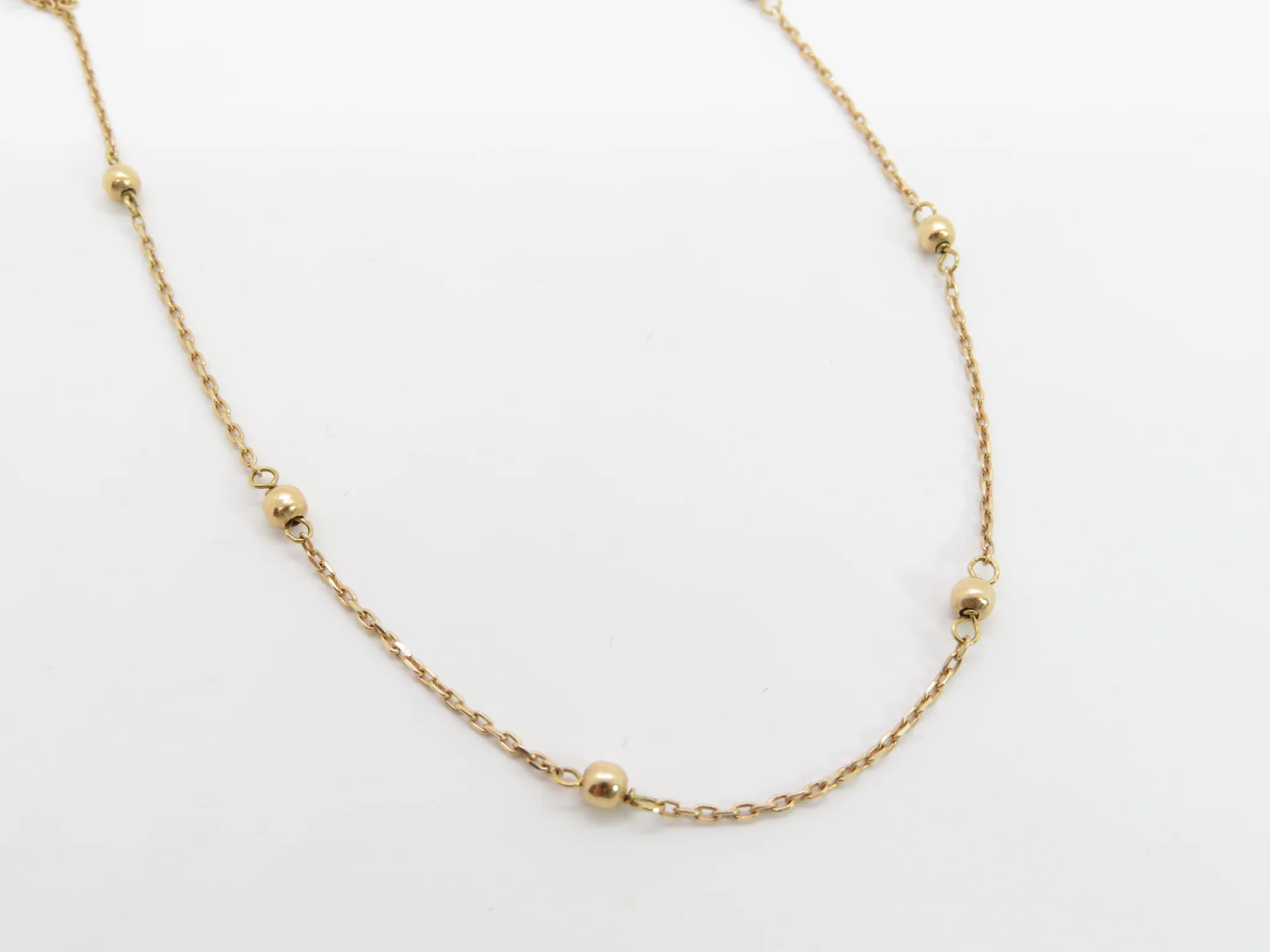 19.25k Yellow Gold Station Ball Necklace - Image 5