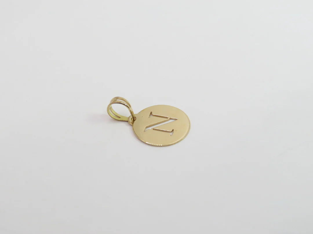 19.25k Yellow Gold Stencil Initial Pendant - Image 10