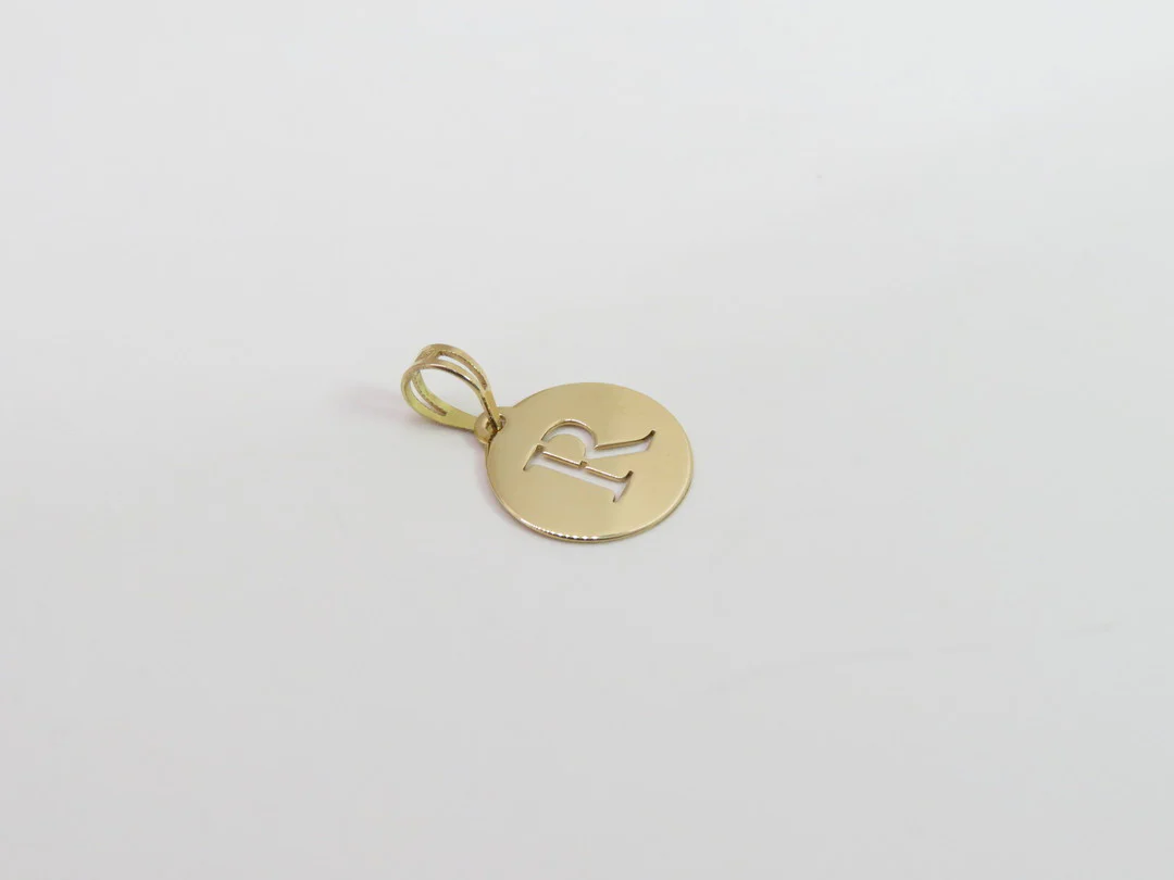 19.25k Yellow Gold Stencil Initial Pendant - Image 11