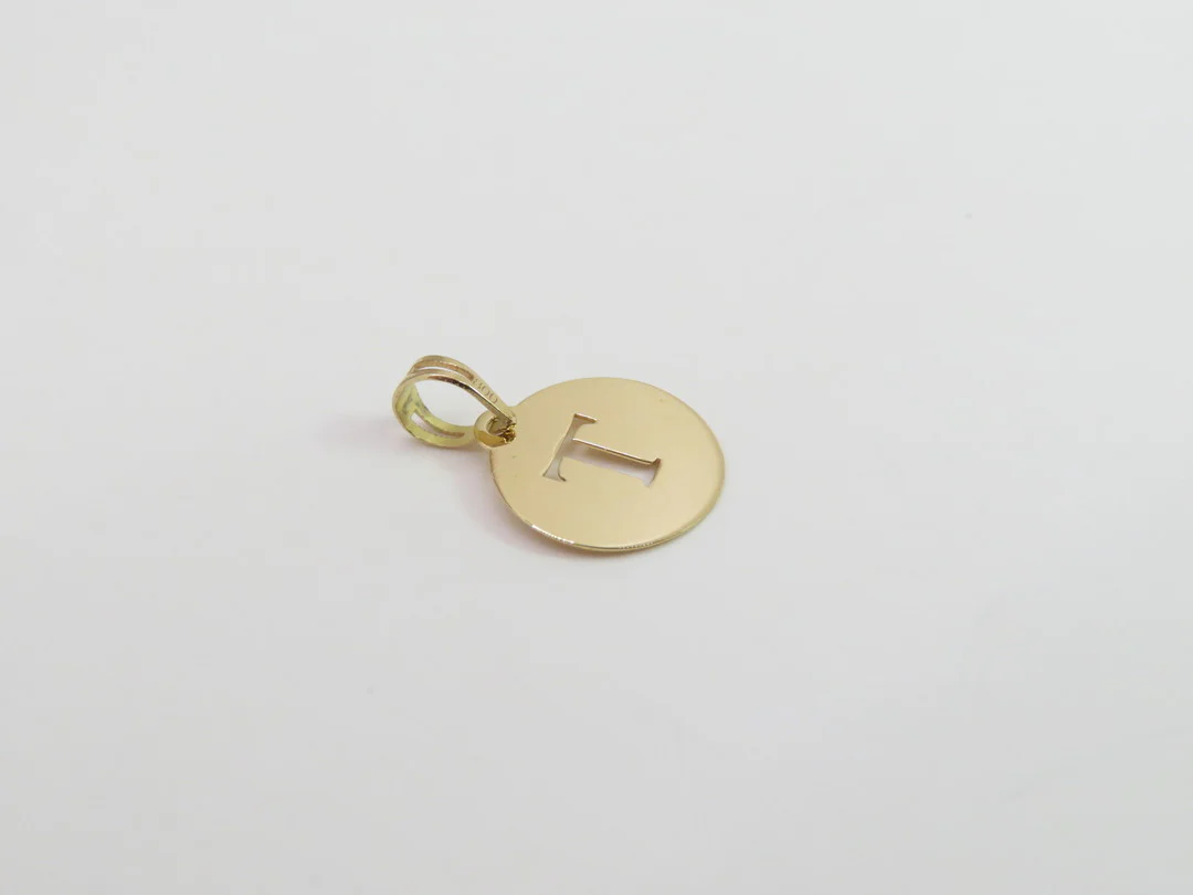 19.25k Yellow Gold Stencil Initial Pendant - Image 13