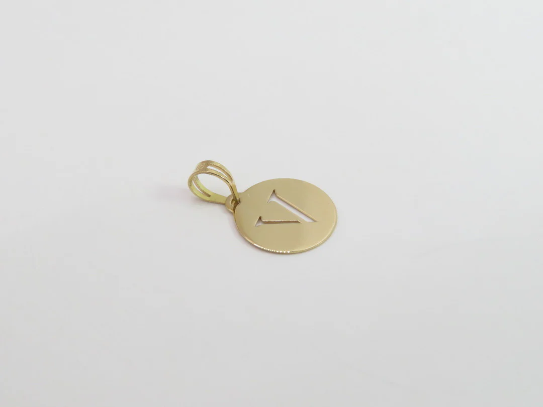 19.25k Yellow Gold Stencil Initial Pendant - Image 14