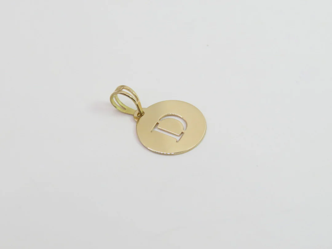 19.25k Yellow Gold Stencil Initial Pendant - Image 5