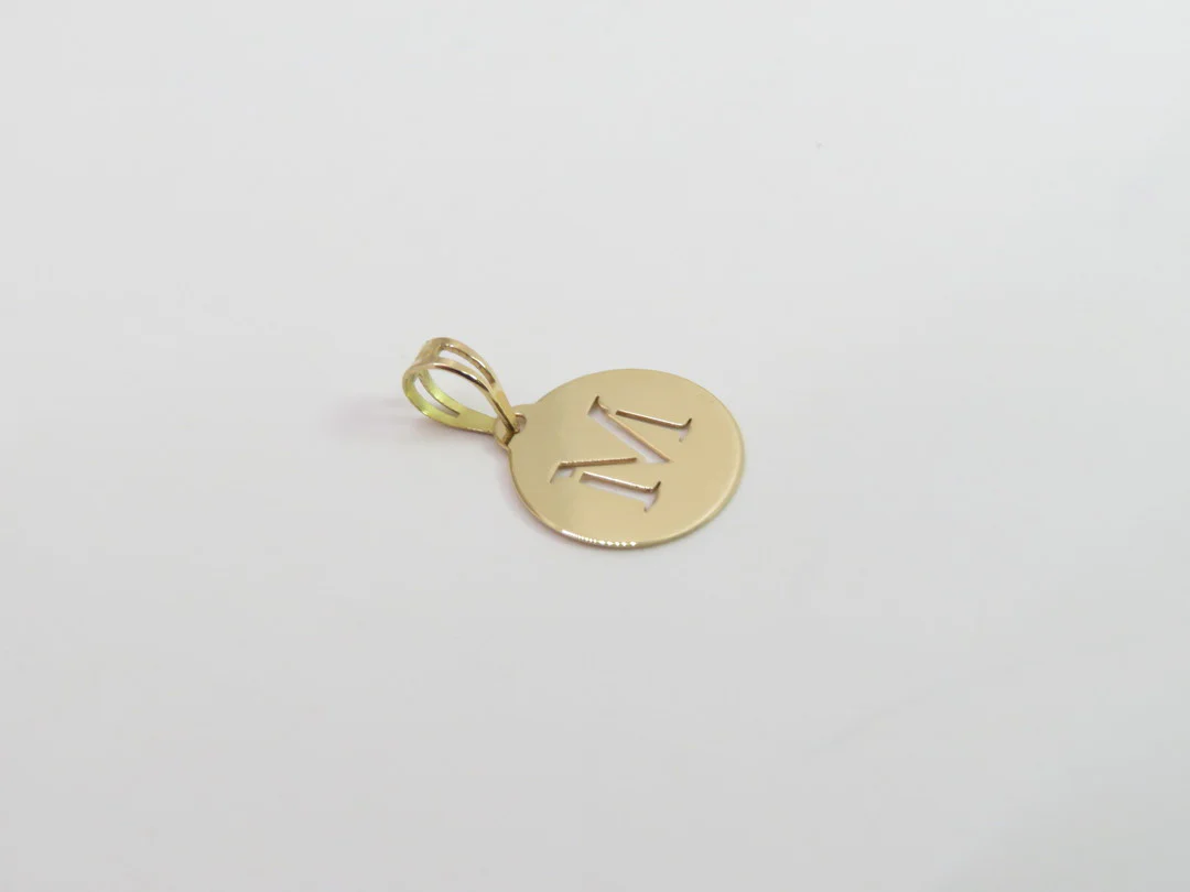 19.25k Yellow Gold Stencil Initial Pendant - Image 9
