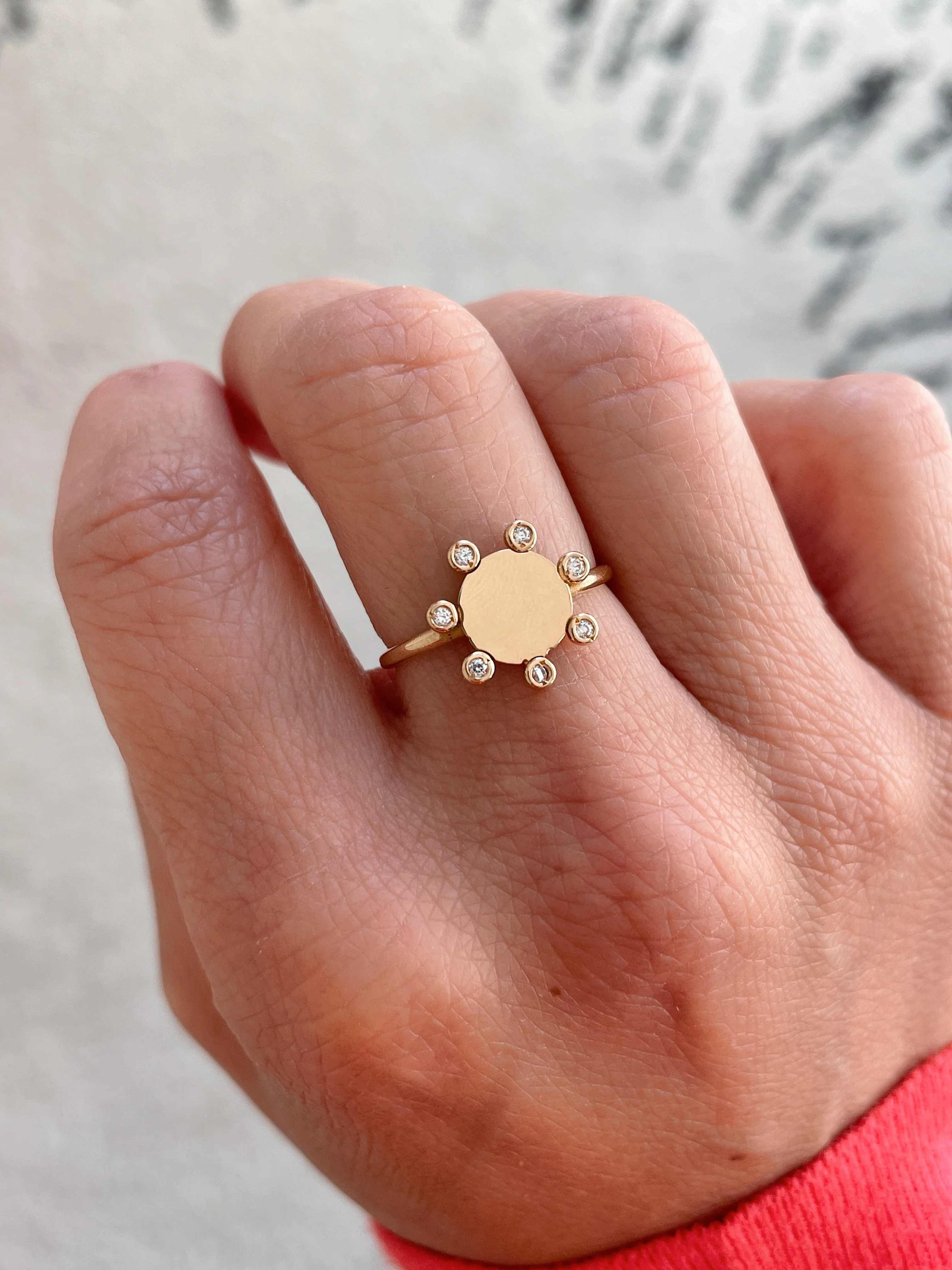 19.25k Yellow Gold Sunburst Ring - Image 2