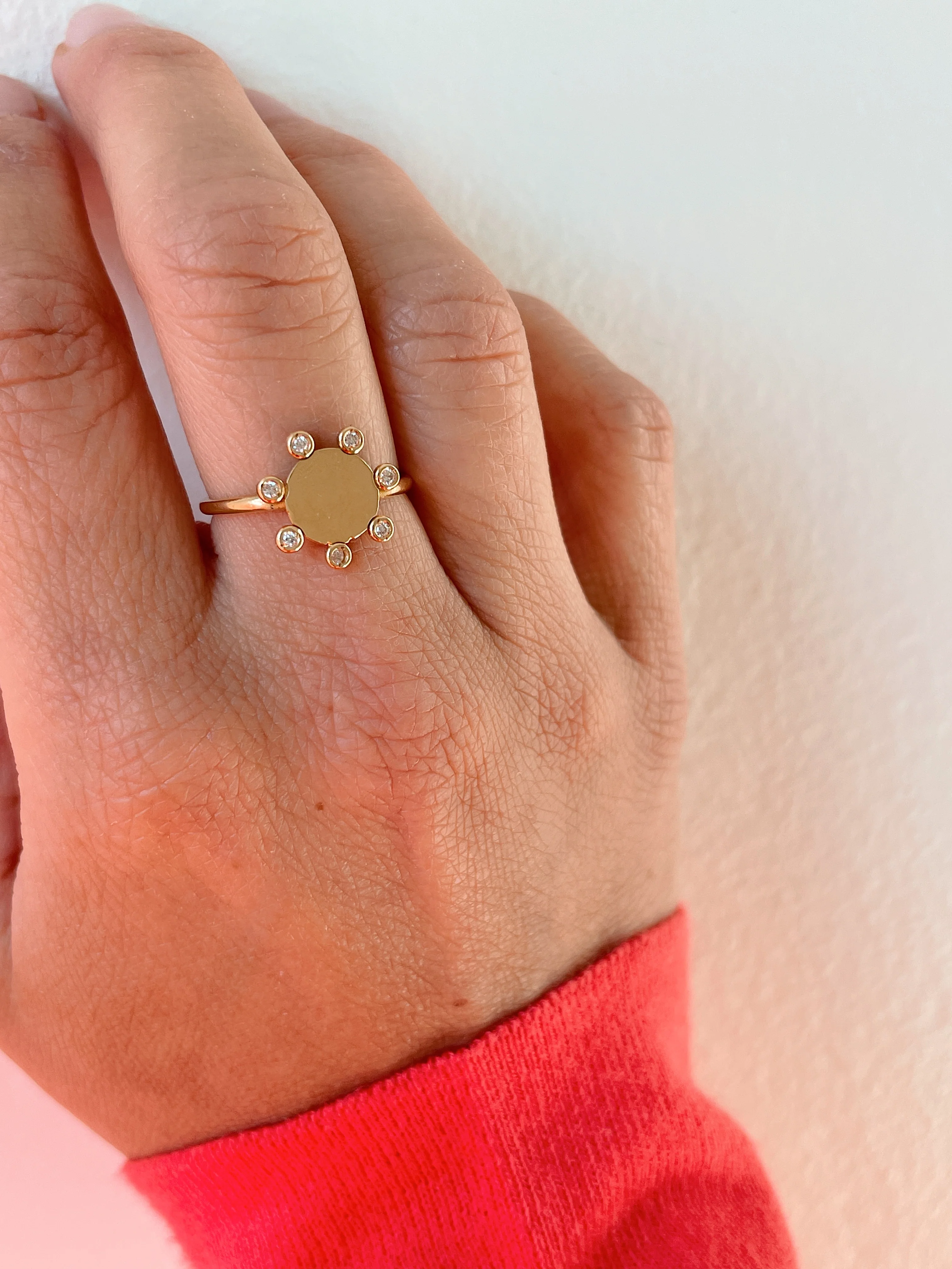 19.25k Yellow Gold Sunburst Ring - Image 4
