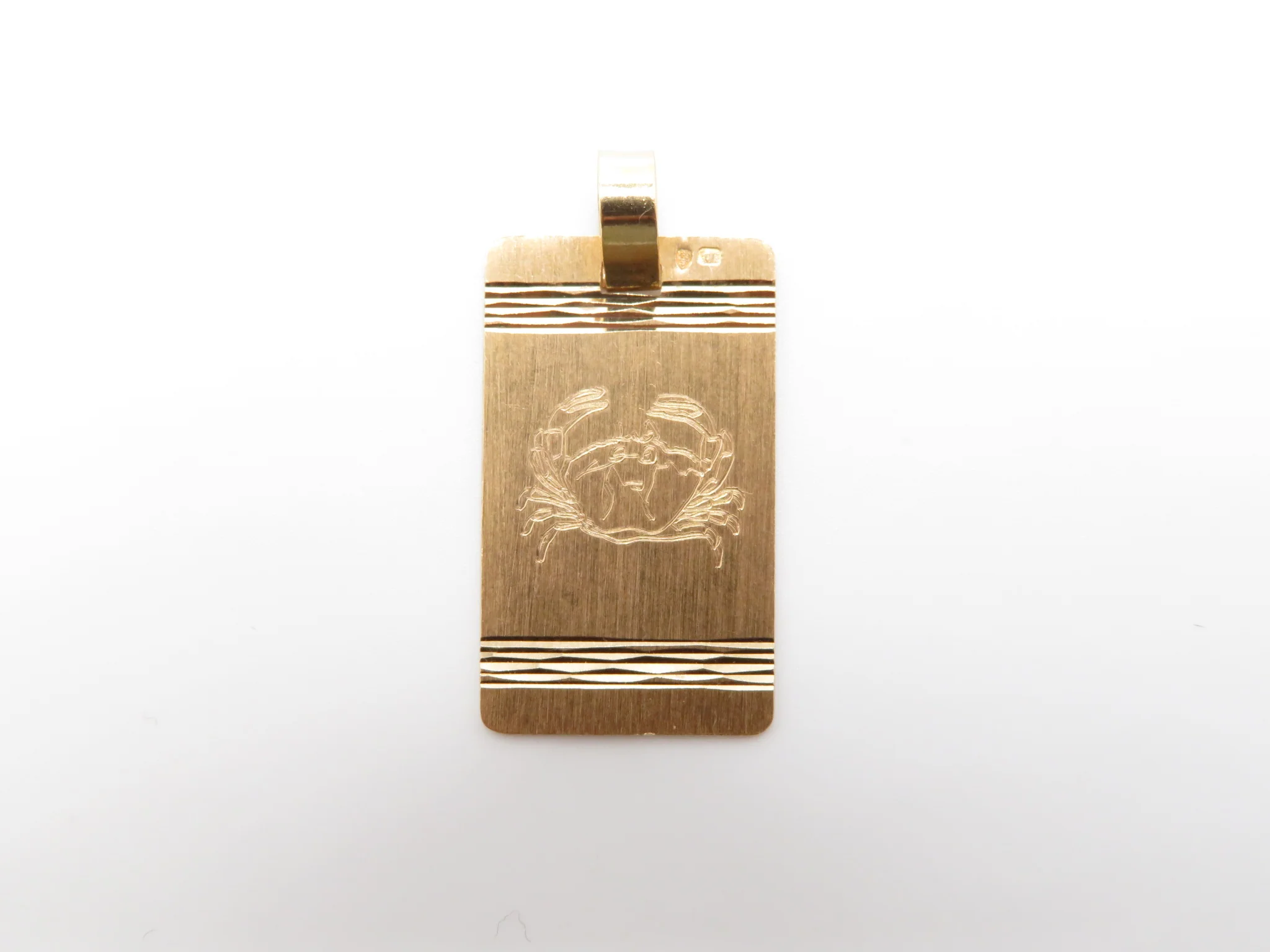 19.25k Yellow Gold Tag Zodiac Pendant - Image 4
