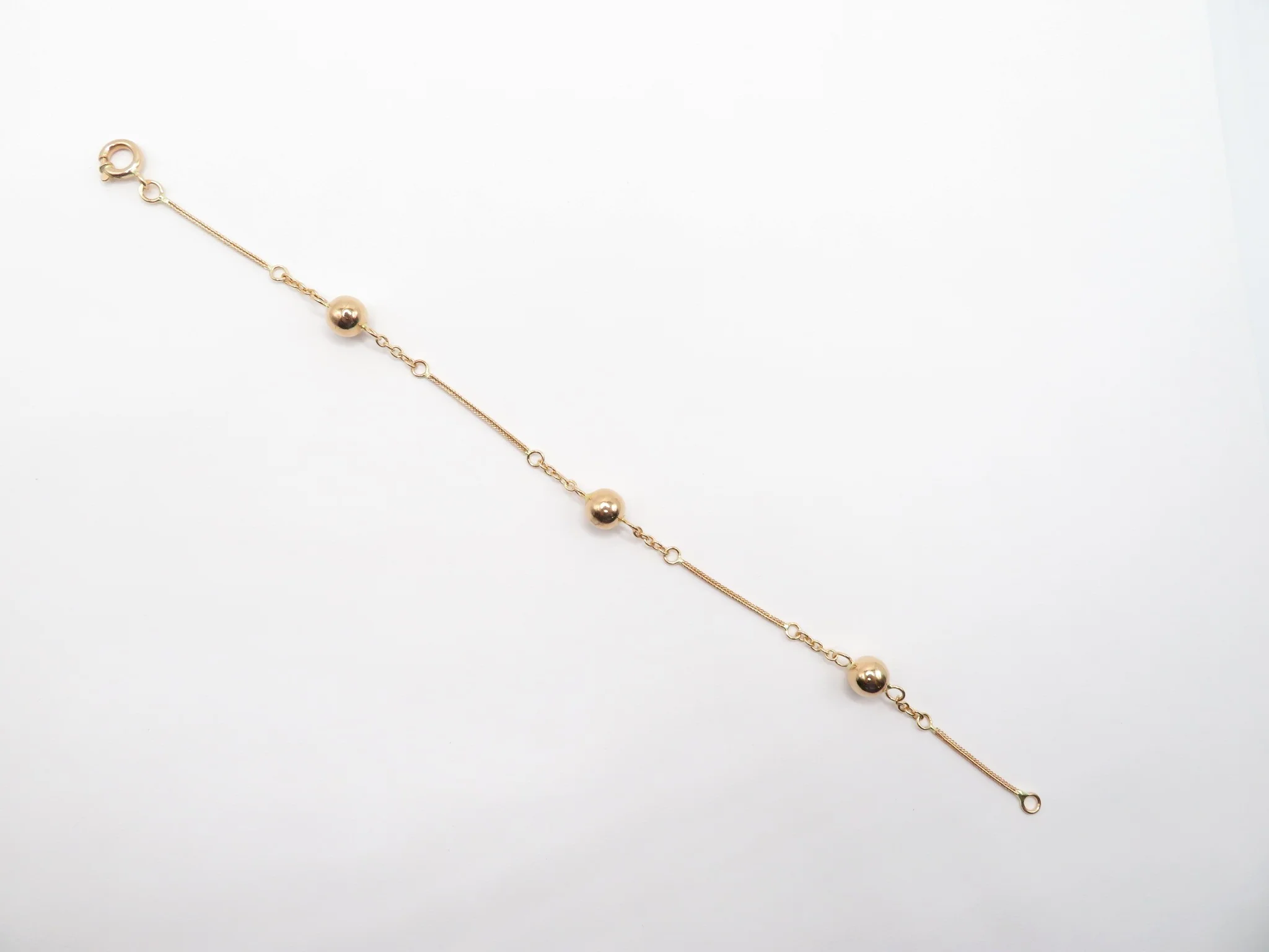 19.25k Yellow Gold Triple Ball & Link Bracelet - Image 3