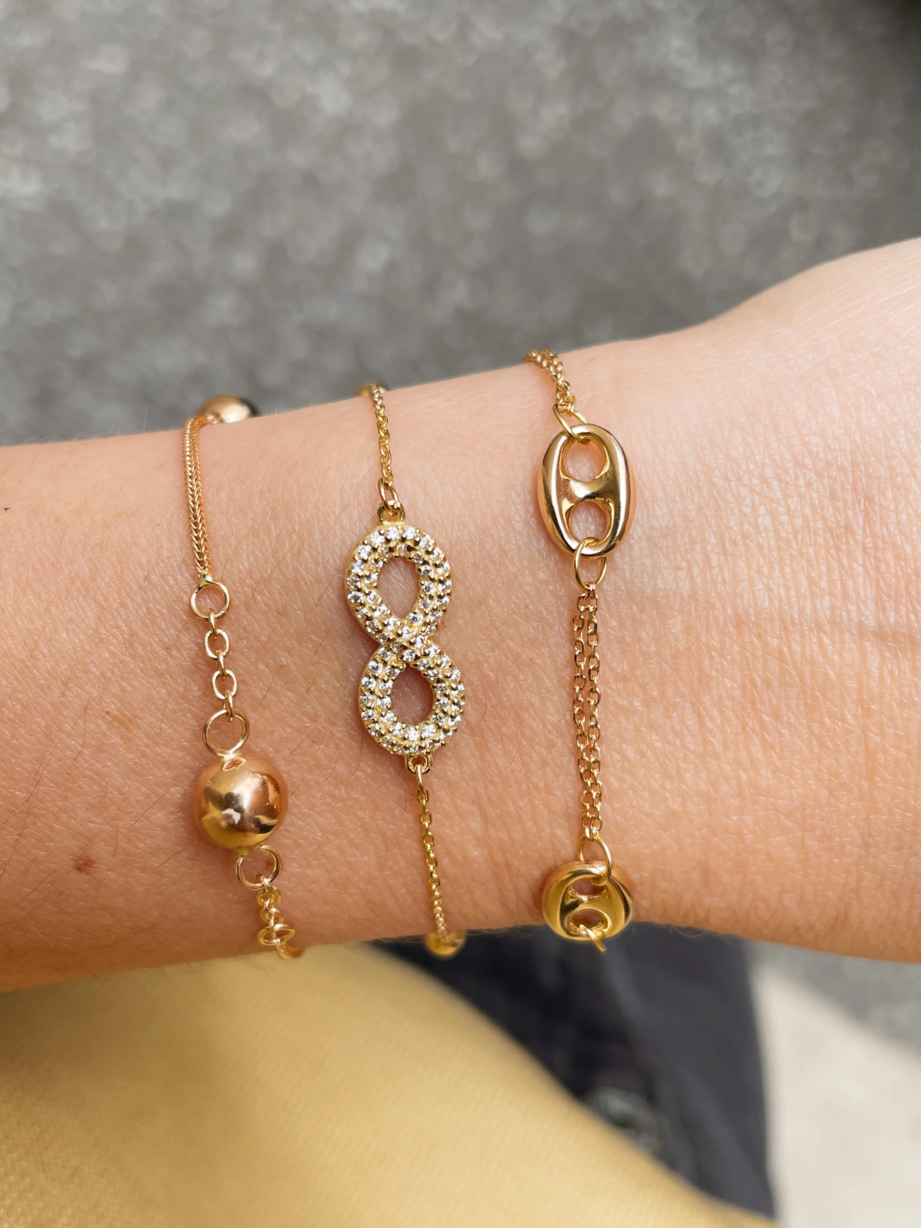 19.25k Yellow Gold Triple Ball & Link Bracelet - Image 6