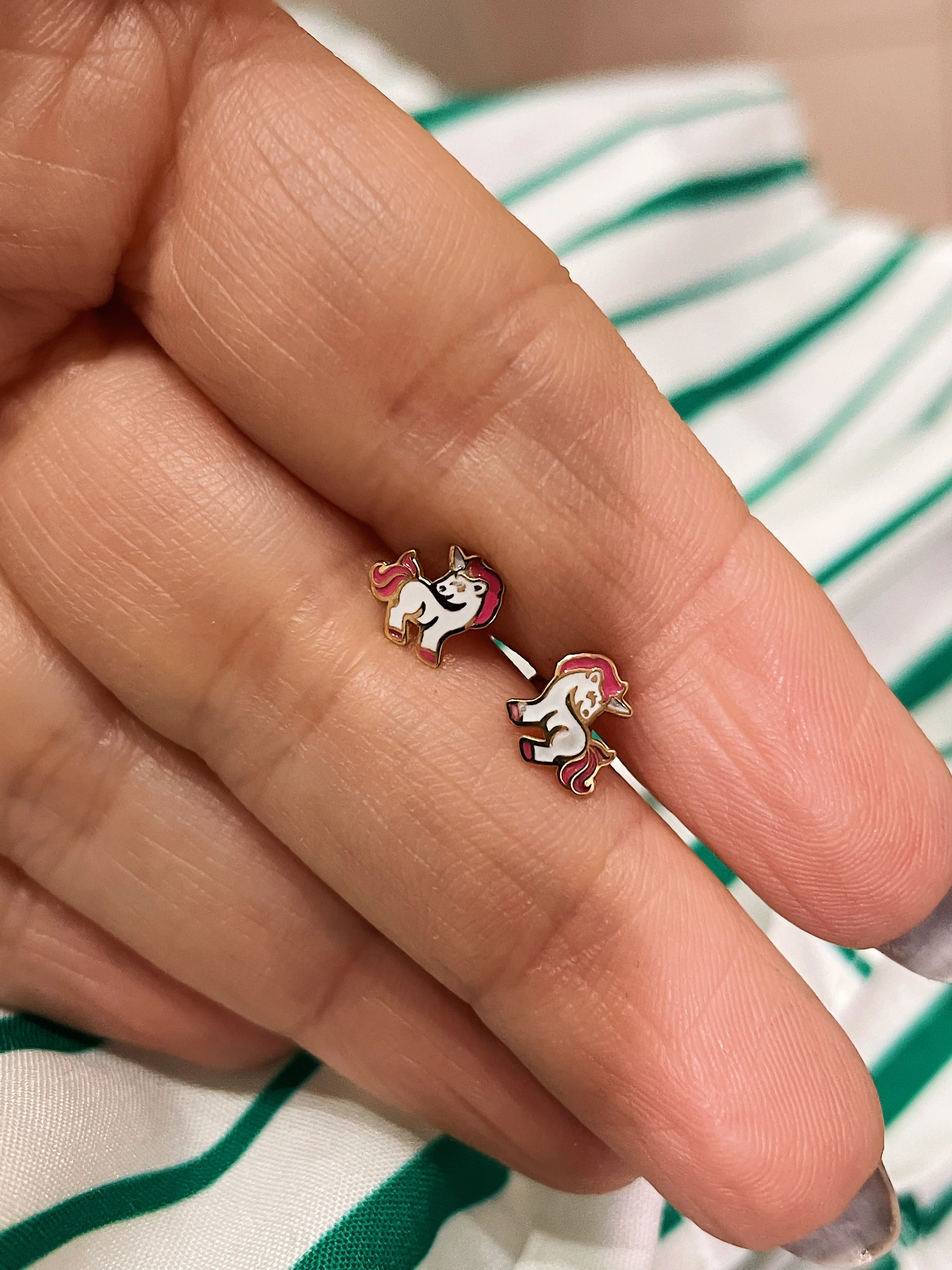 19.25k Yellow Gold Unicorn Studs - Image 2