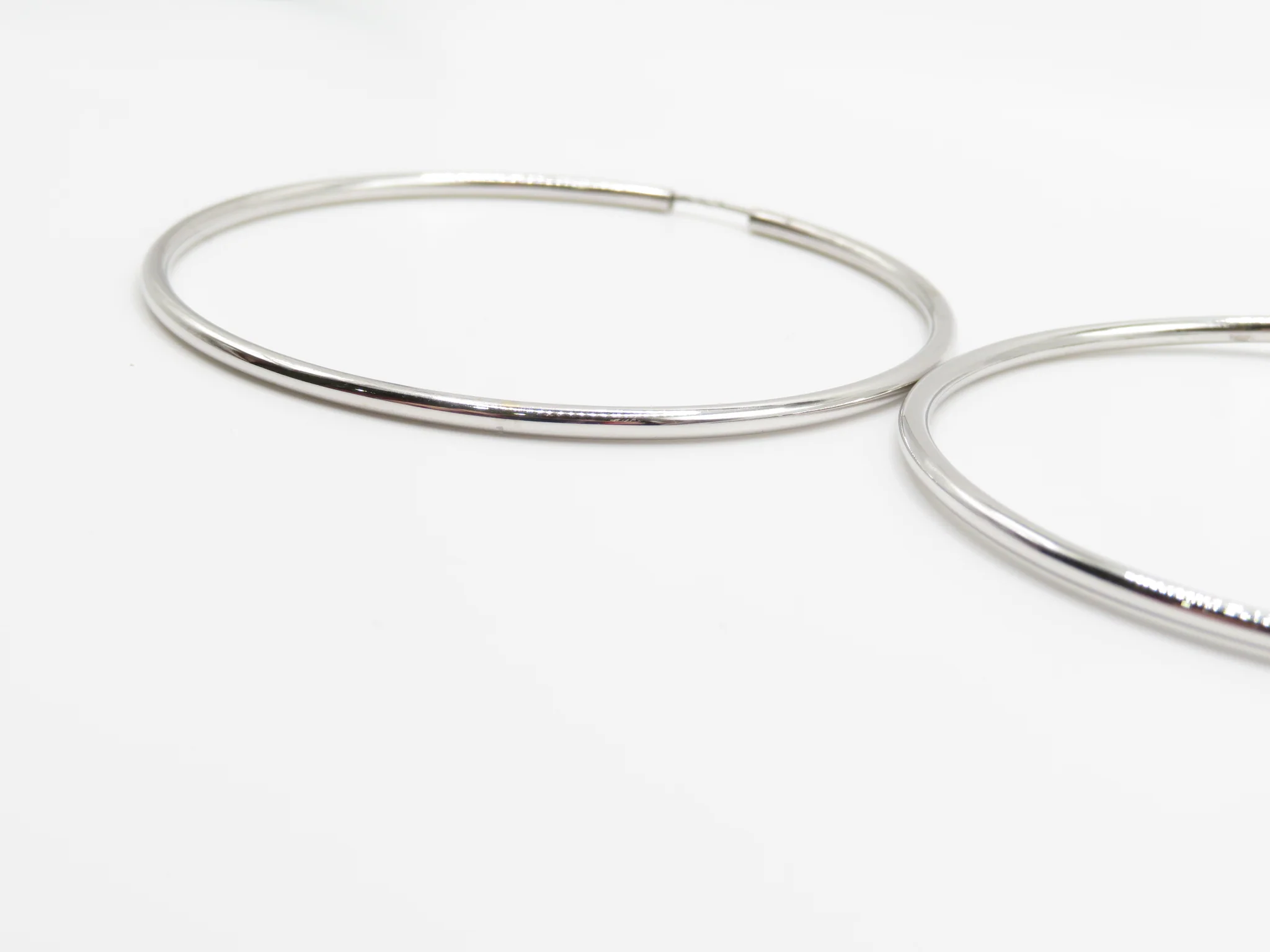 19.25k White Gold Large Sleeper Hoops