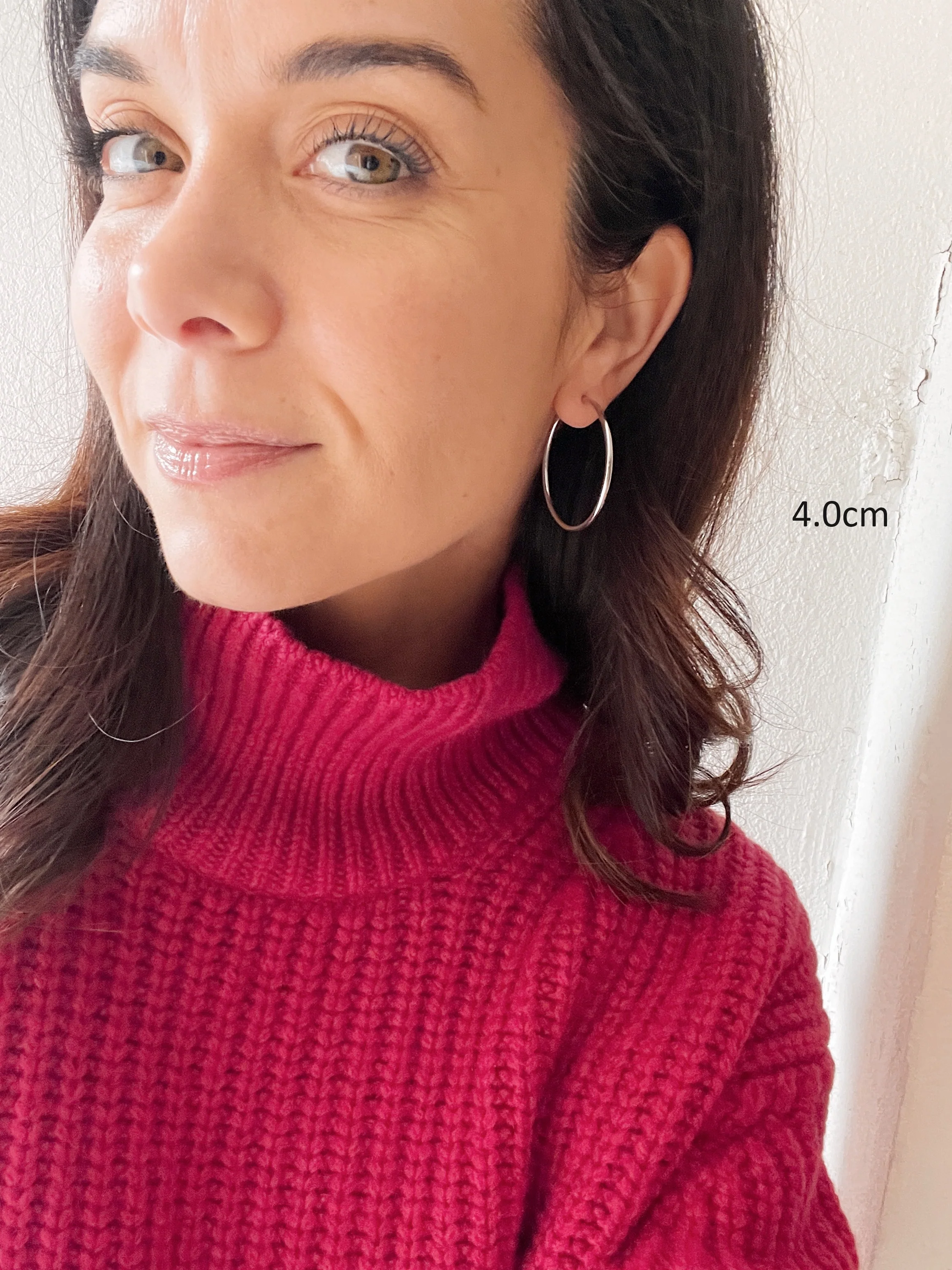 19.25k White Gold Large Sleeper Hoops - Image 7