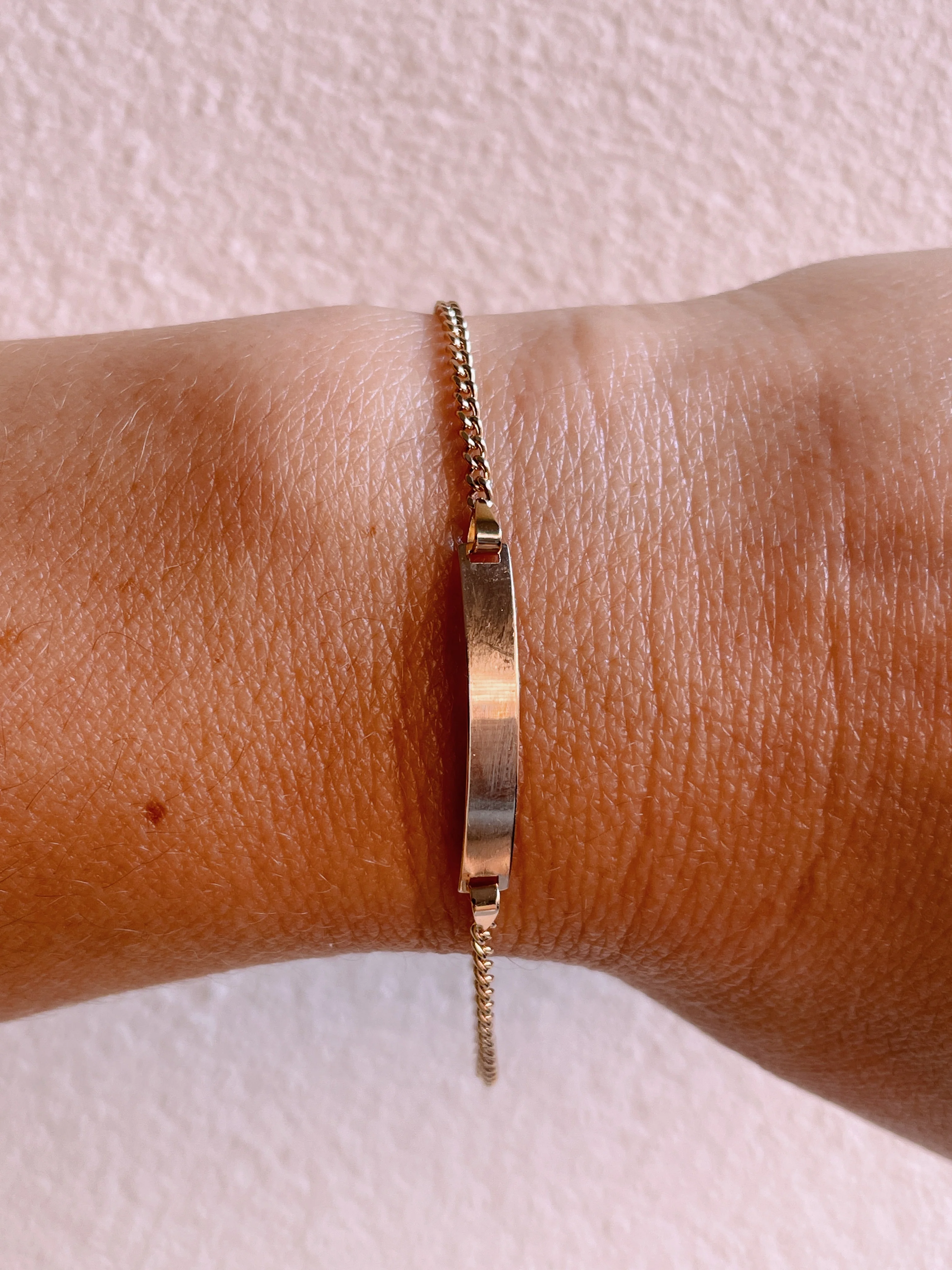 19.25k Yellow Gold Barbela Children's ID Bracelet - Image 2