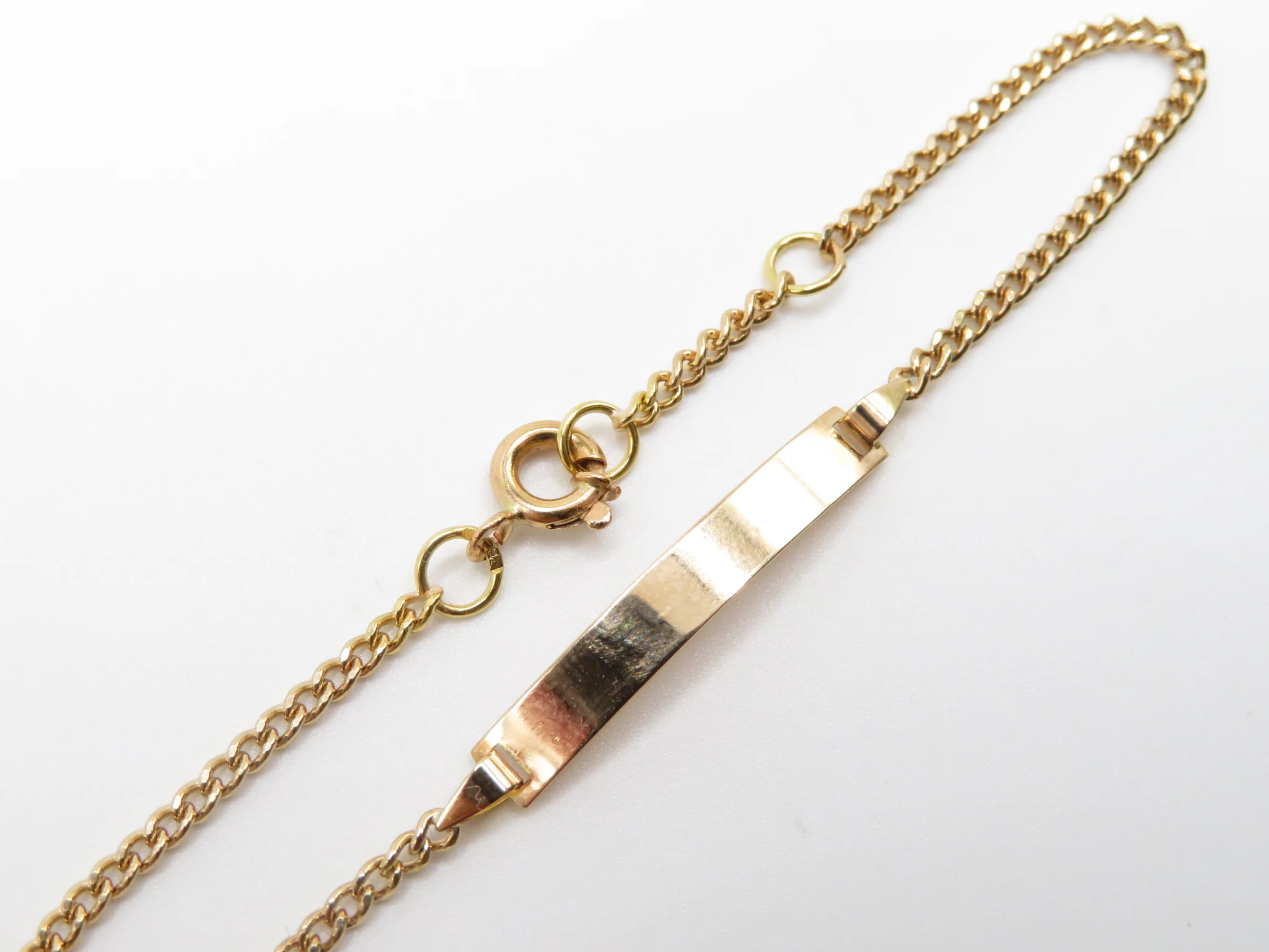 19.25k Yellow Gold Barbela Children's ID Bracelet - Image 4