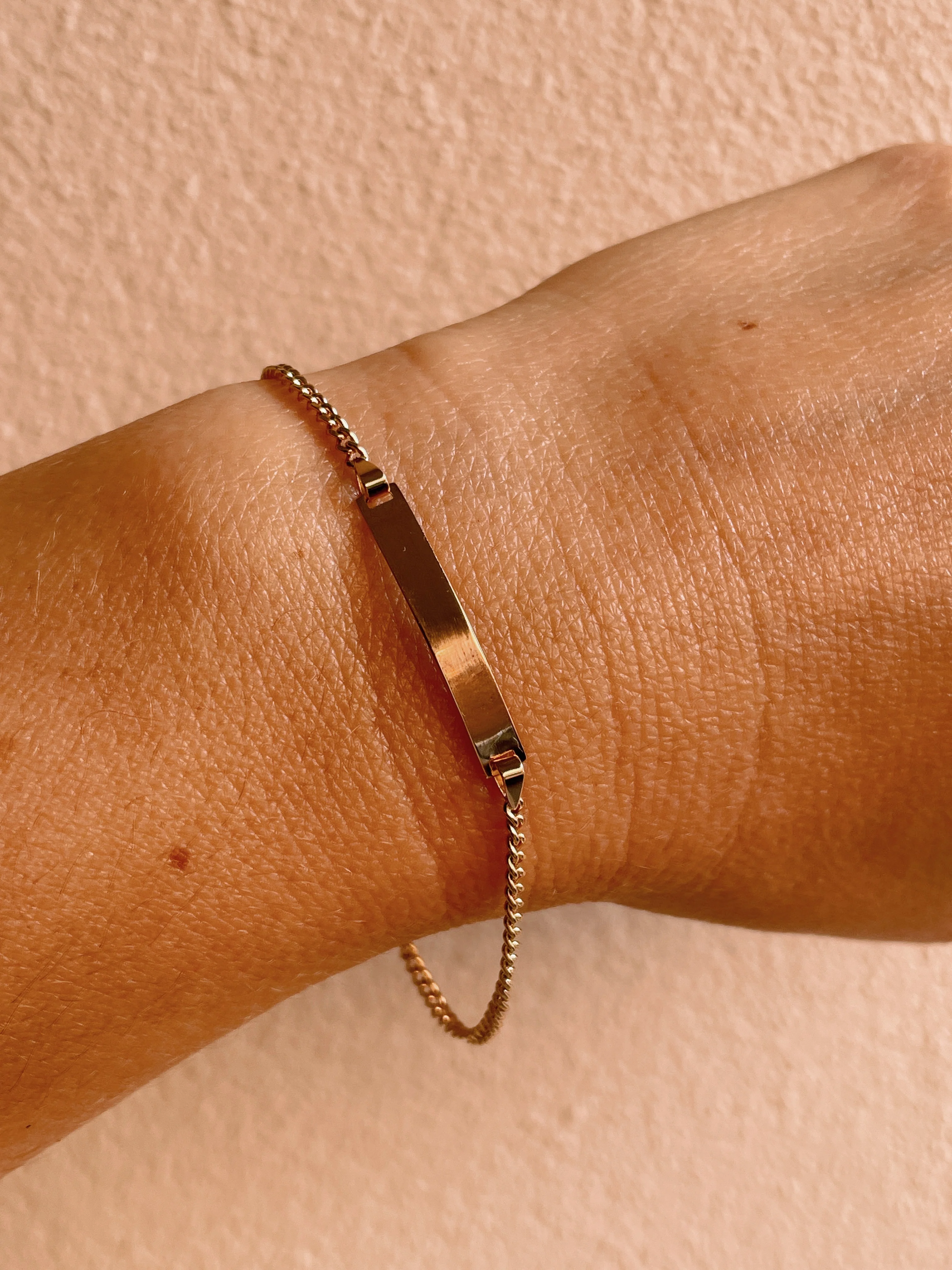 19.25k Yellow Gold Barbela Children's ID Bracelet - Image 5