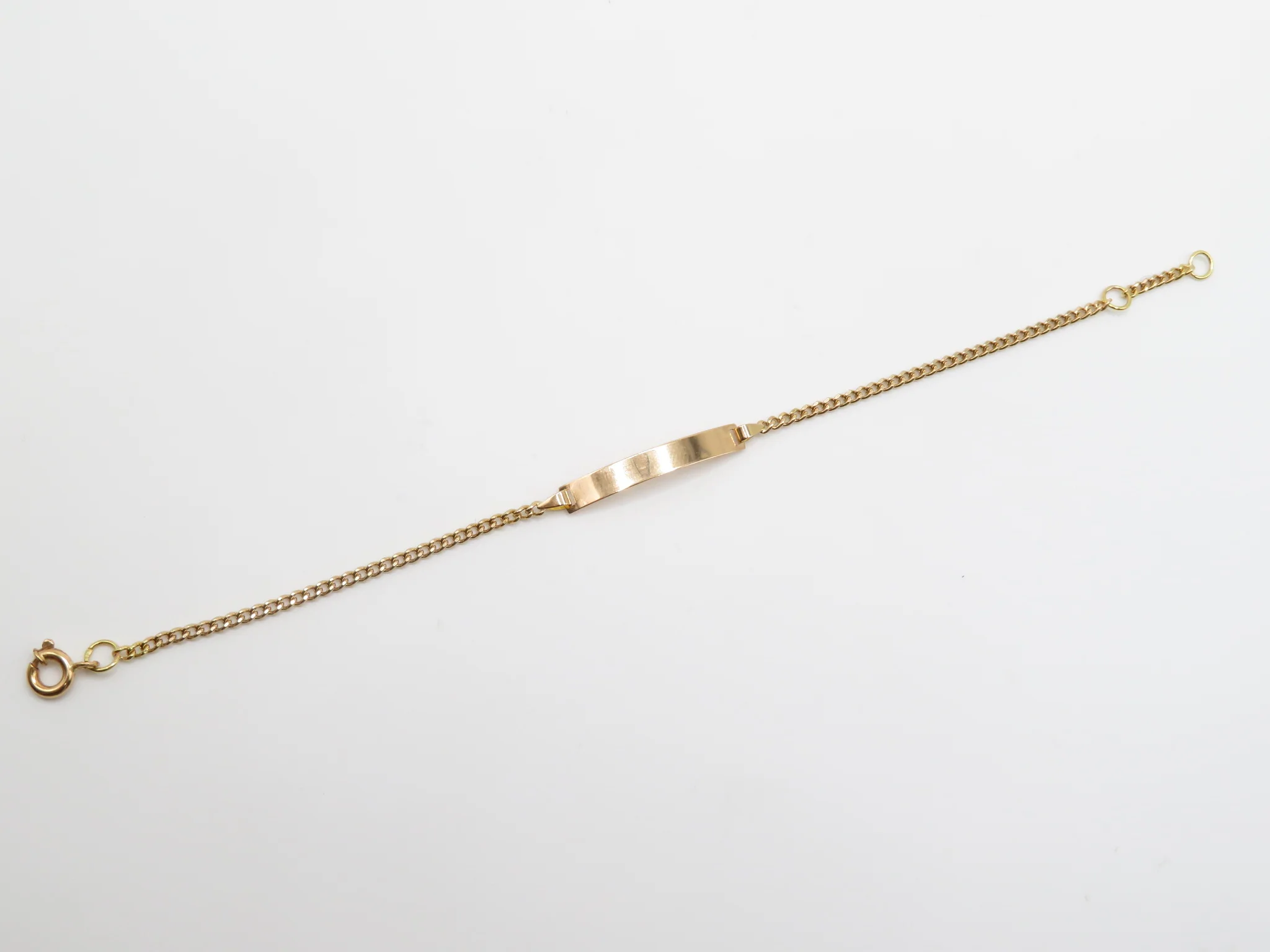 19.25k Yellow Gold Barbela Children's ID Bracelet - Image 6