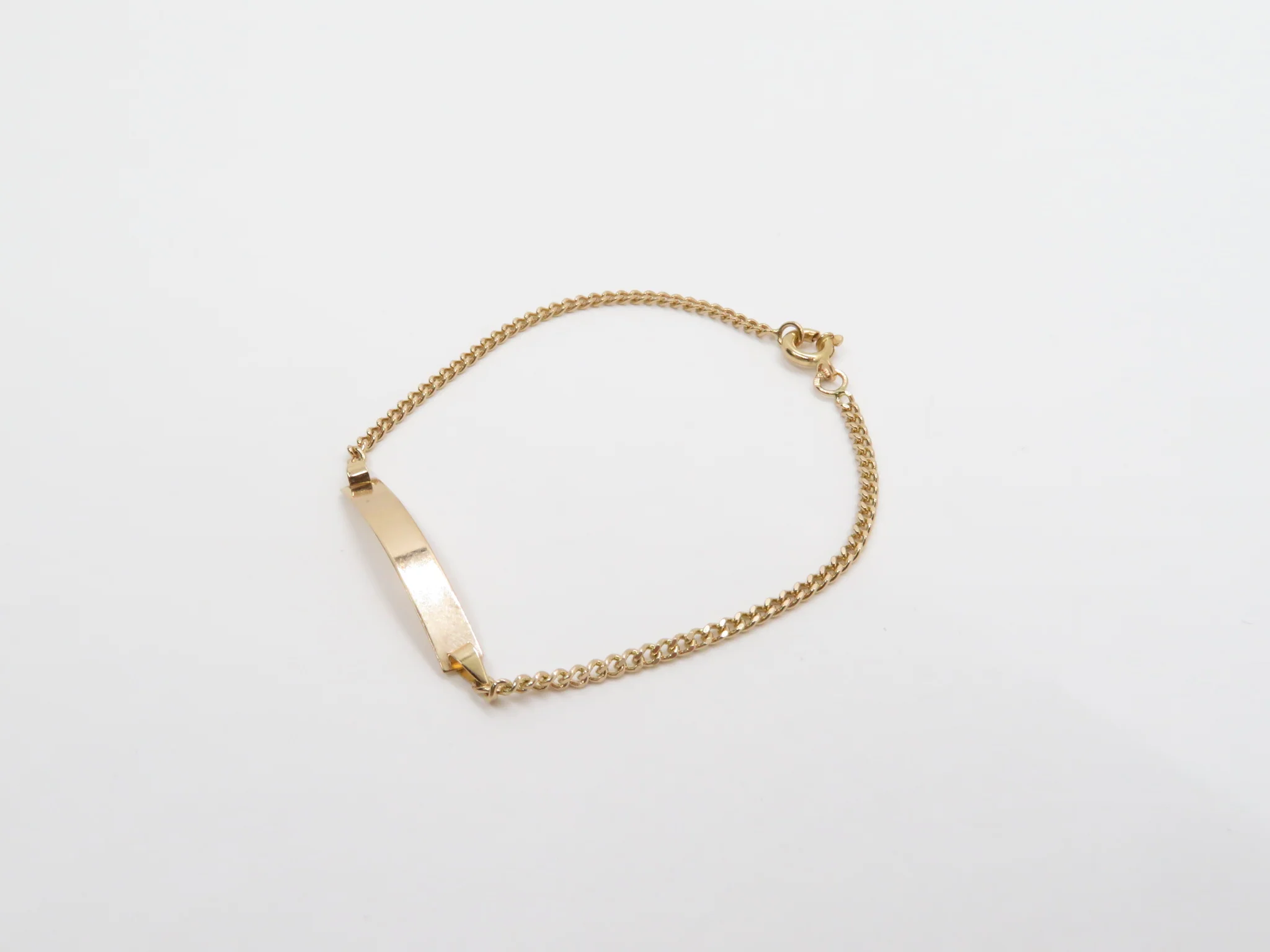 19.25k Yellow Gold Barbela Children's ID Bracelet - Image 7