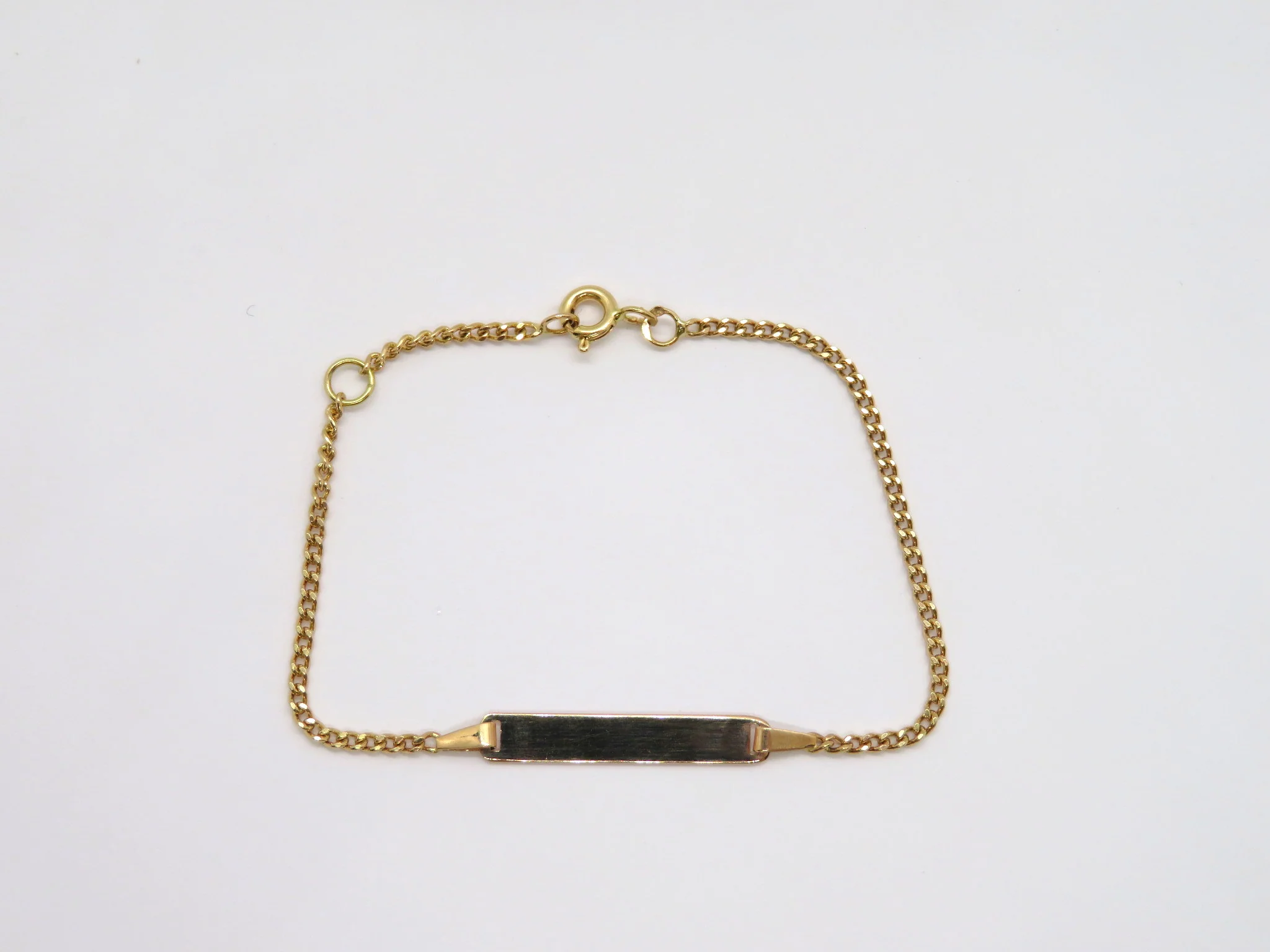 19.25k Yellow Gold Barbela ID Children's Bracelet