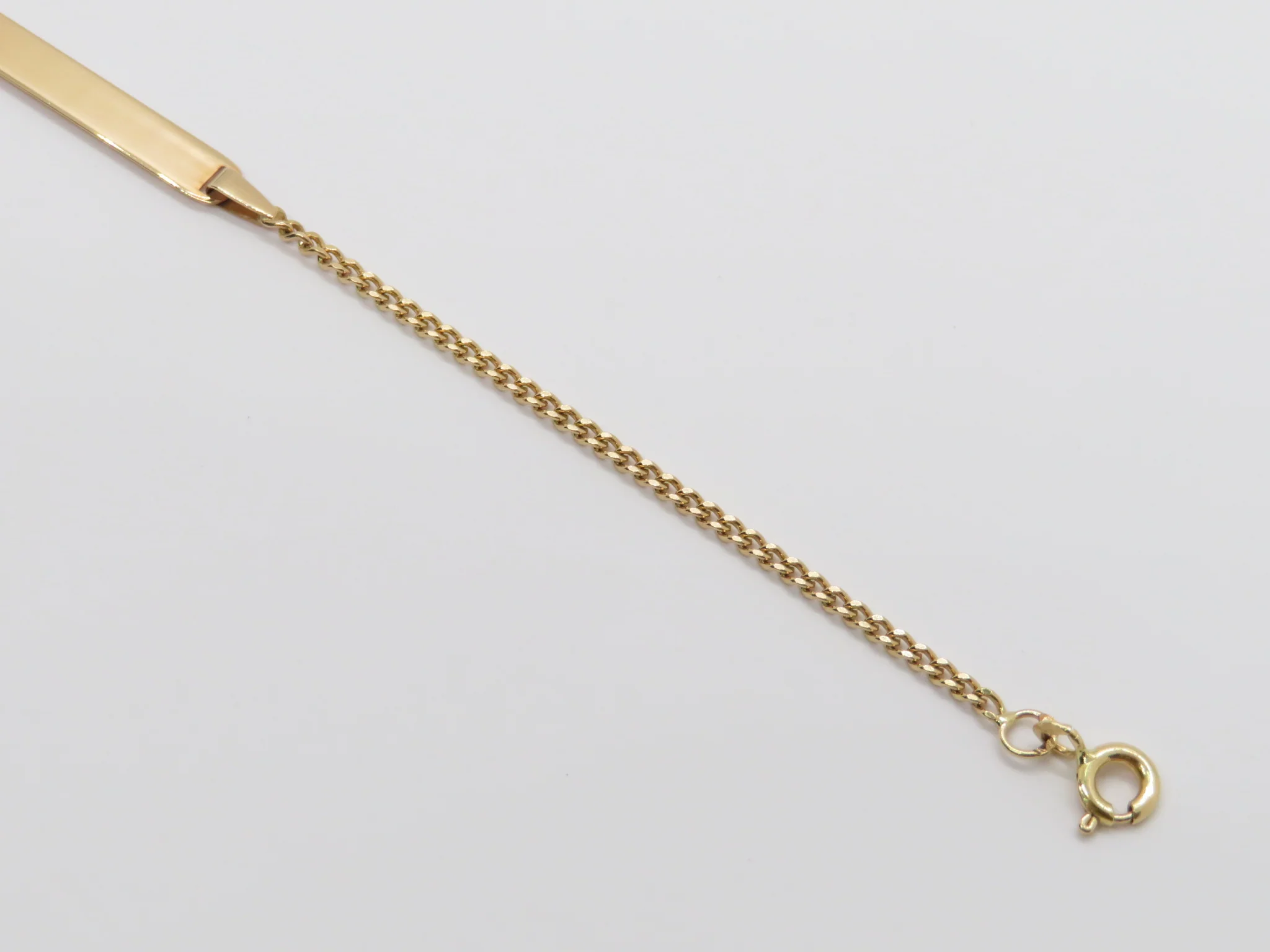 19.25k Yellow Gold Barbela ID Children's Bracelet - Image 3