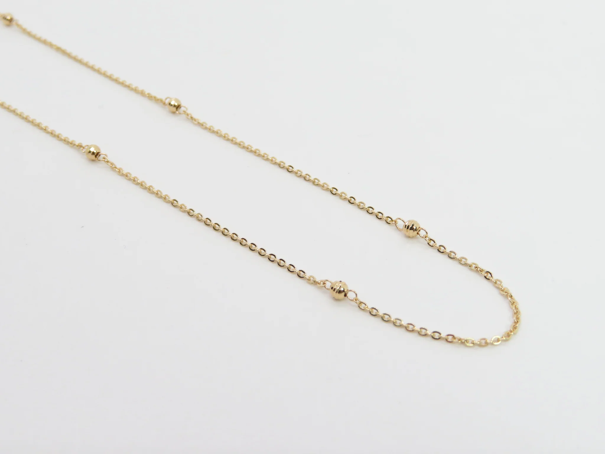 19.25k Yellow Gold Ball and Cable Necklace