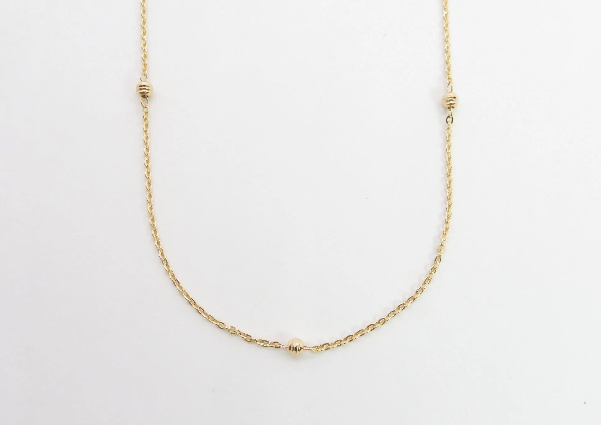 19.25k Yellow Gold Ball and Cable Necklace - Image 2