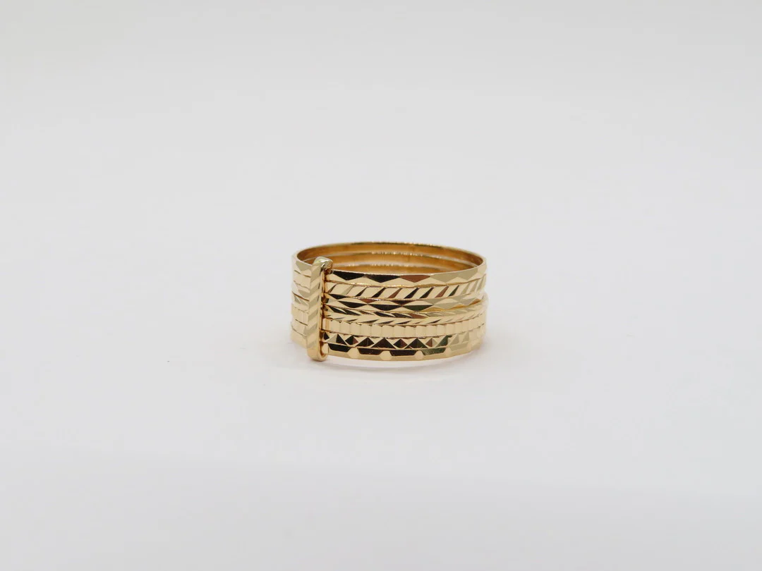 19.25k Yellow Gold Seven Day Ring without Heart - Image 7