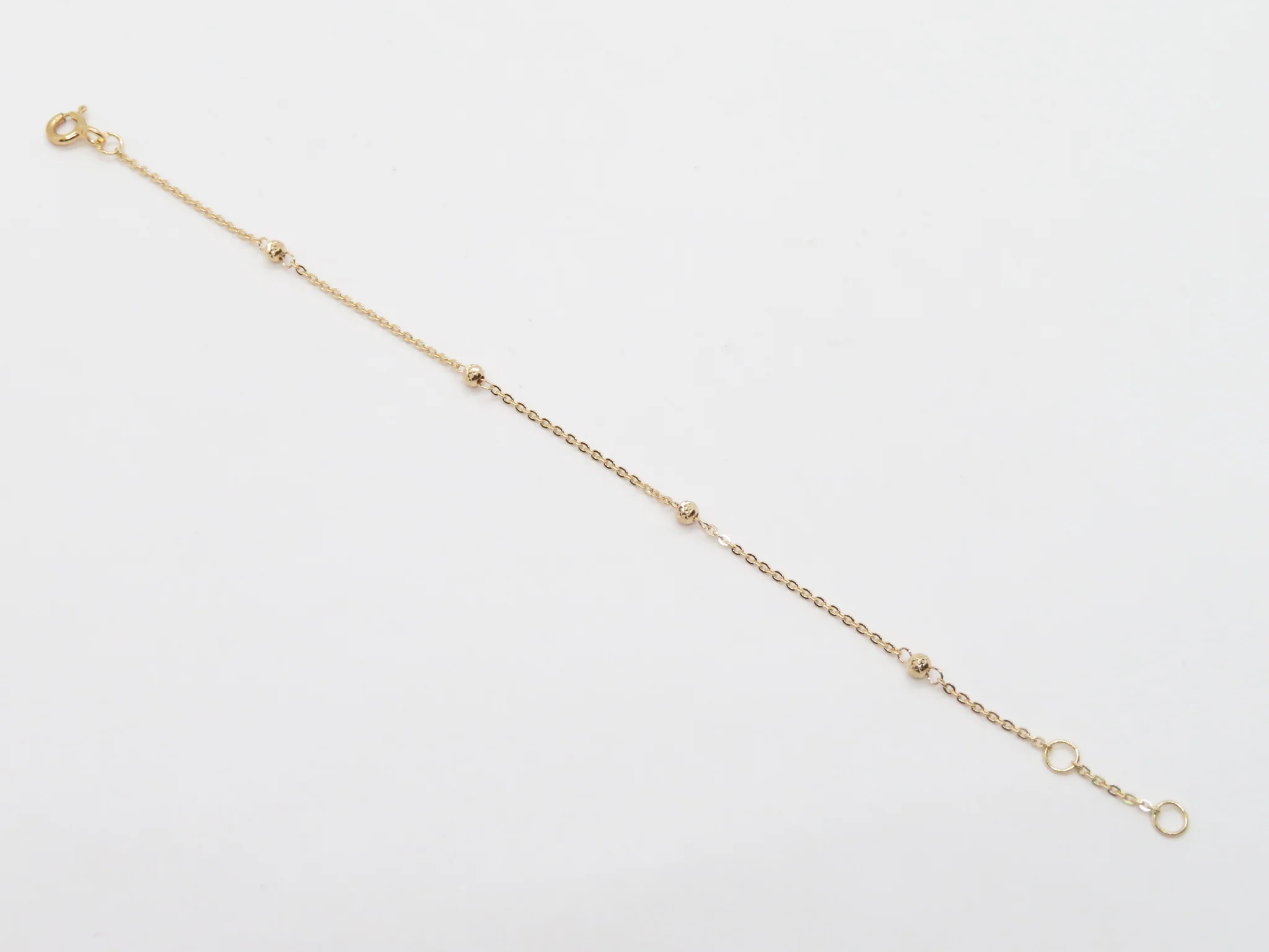 19.25k Yellow Gold Station Faceted Bead Bracelet - Image 3