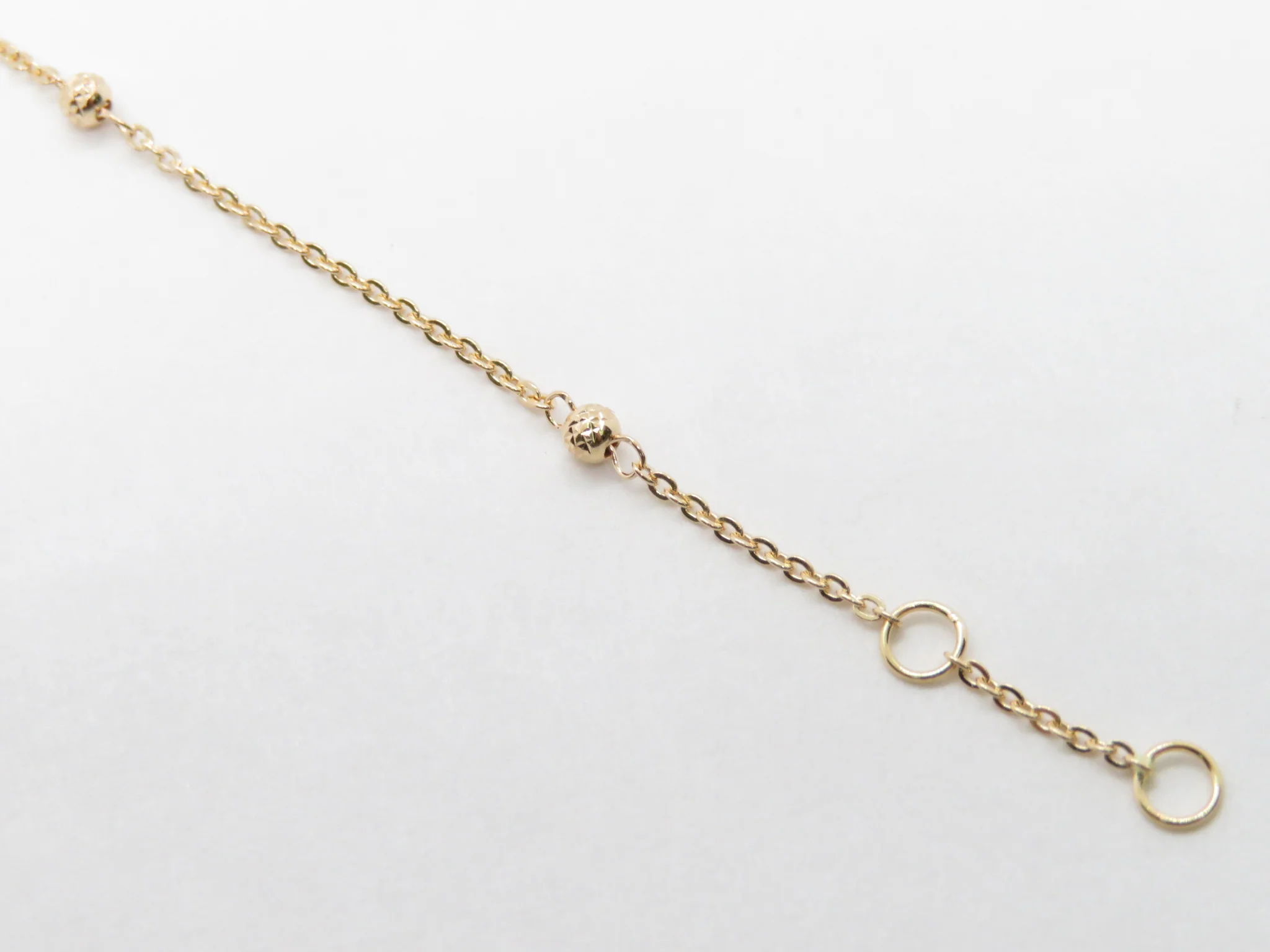 19.25k Yellow Gold Station Faceted Bead Bracelet - Image 5