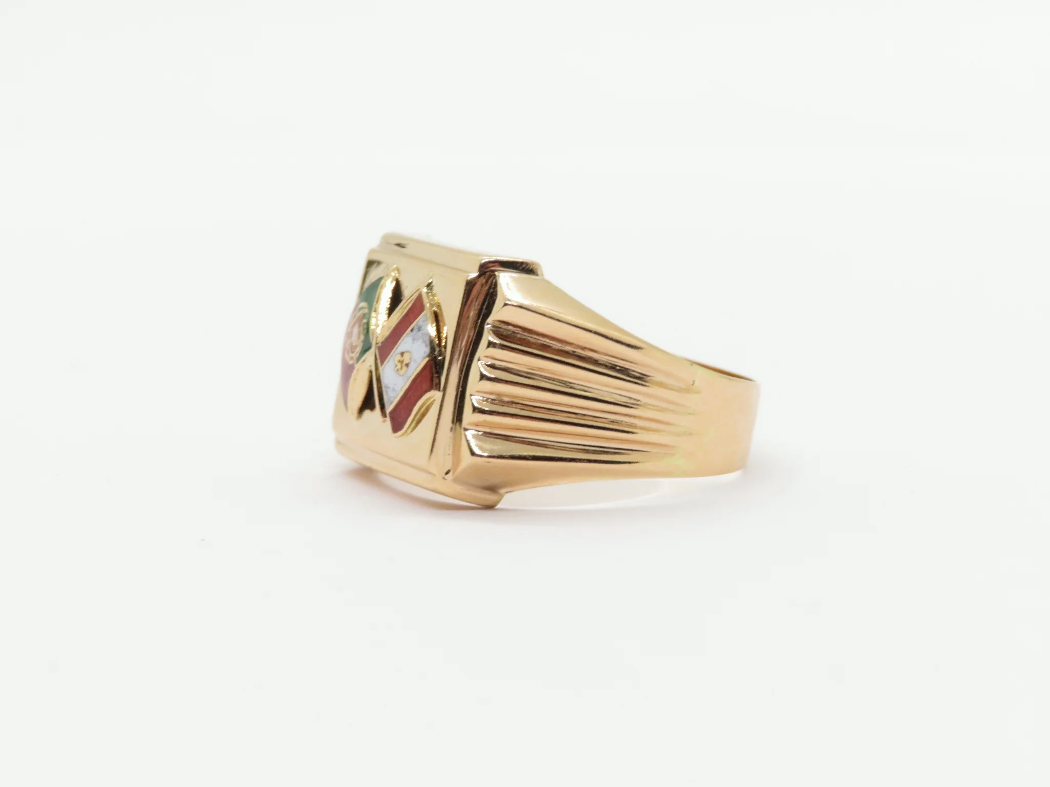19.25k Yellow Gold Double Flag Ring - Image 3