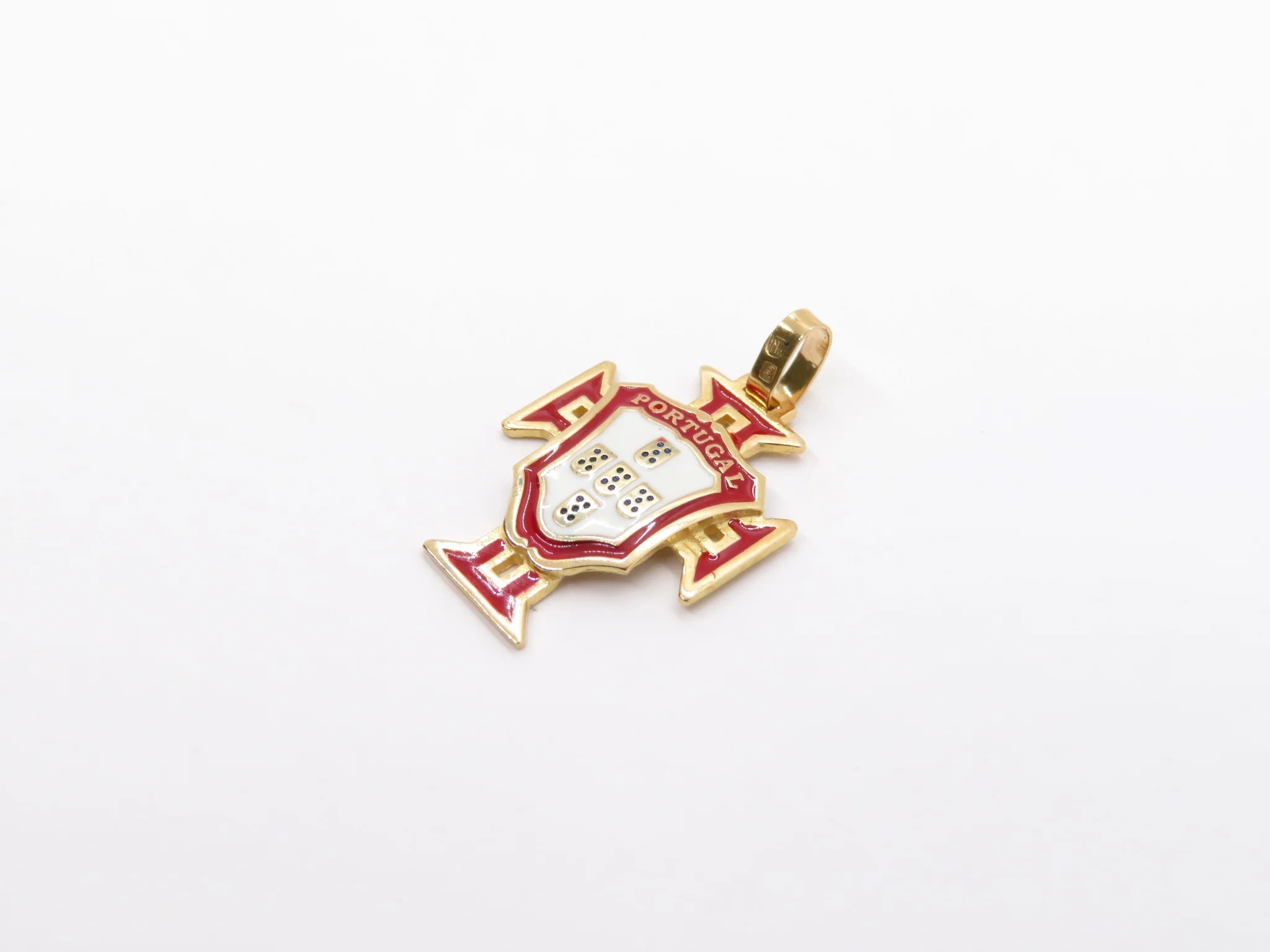 19.25k Yellow Gold Enamel Portuguese Crest - Image 4