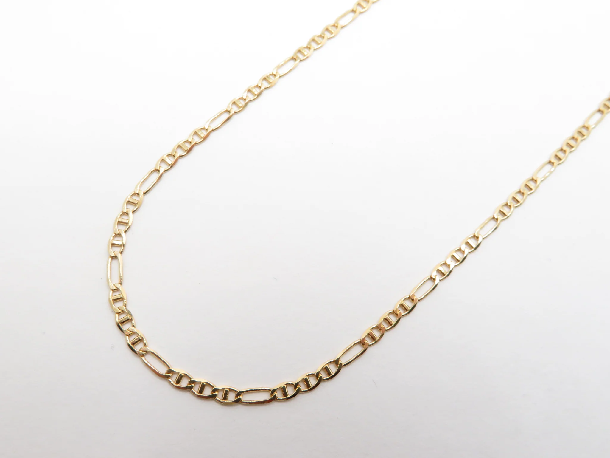 19.25k Yellow Gold Flat Anchor Figaro Link Necklace