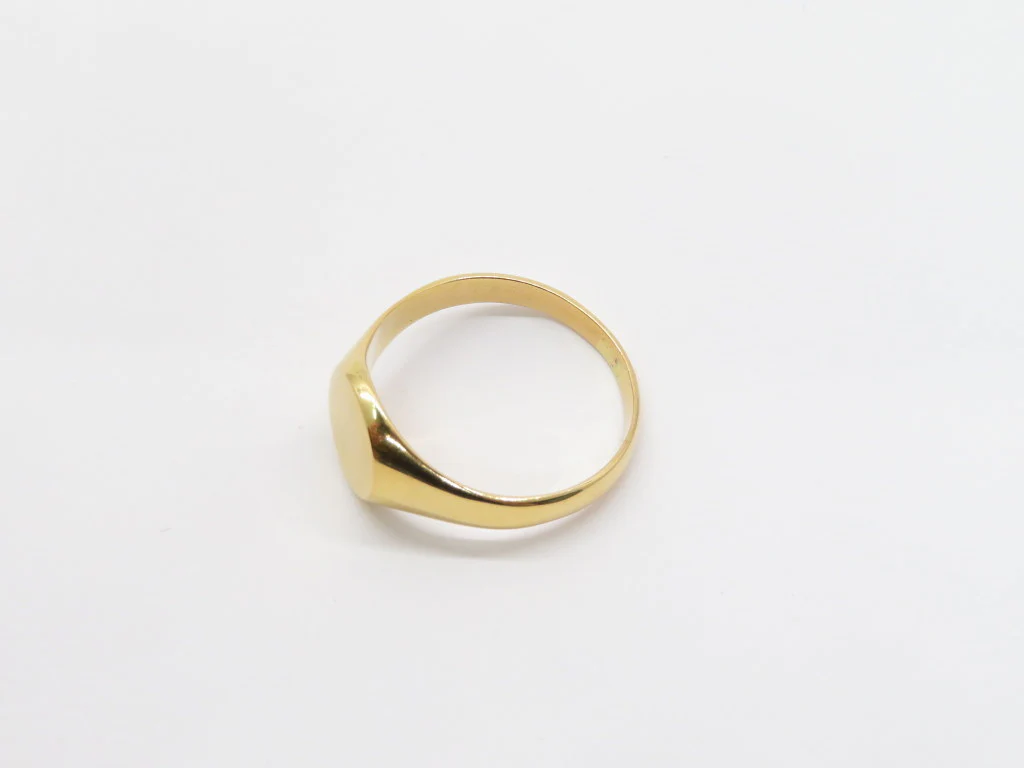 19.25k Yellow Gold Solid Round Signet Ring - Image 3