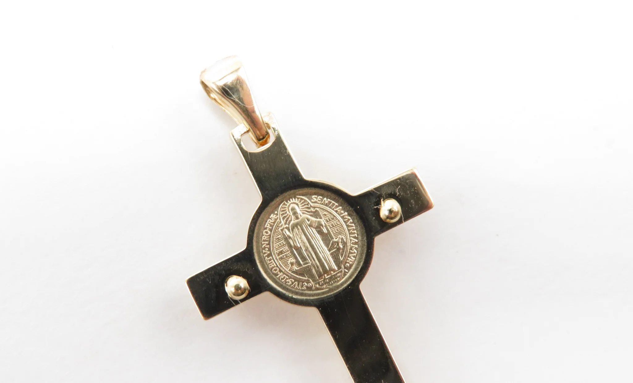 19.25k Yellow Gold St. Benedict Crucifix Pendant - Image 2