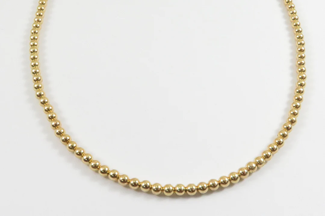 3mm Gold Filled Bead Necklace