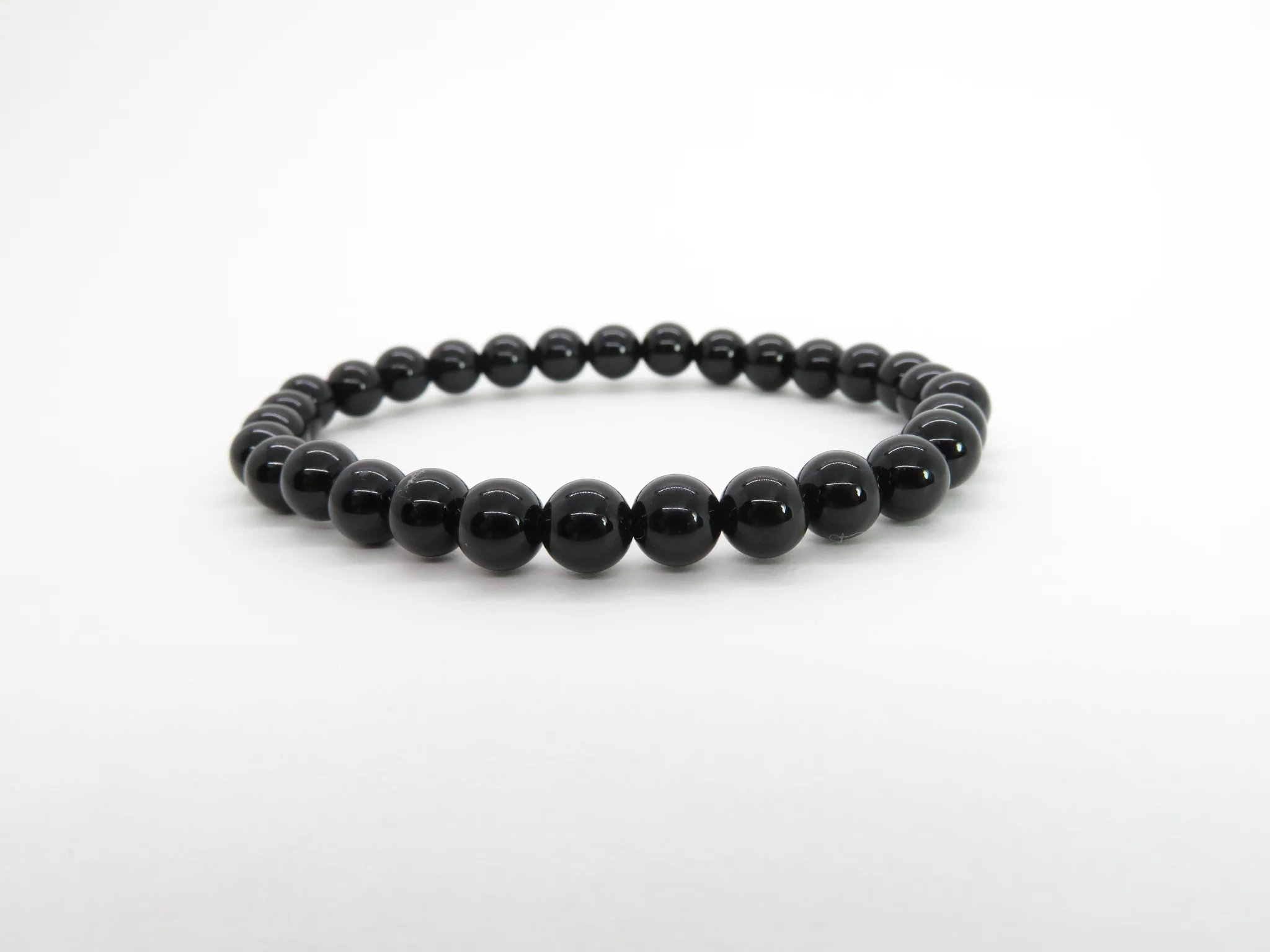 Black Onyx Stretch Bead Bracelet - Image 4