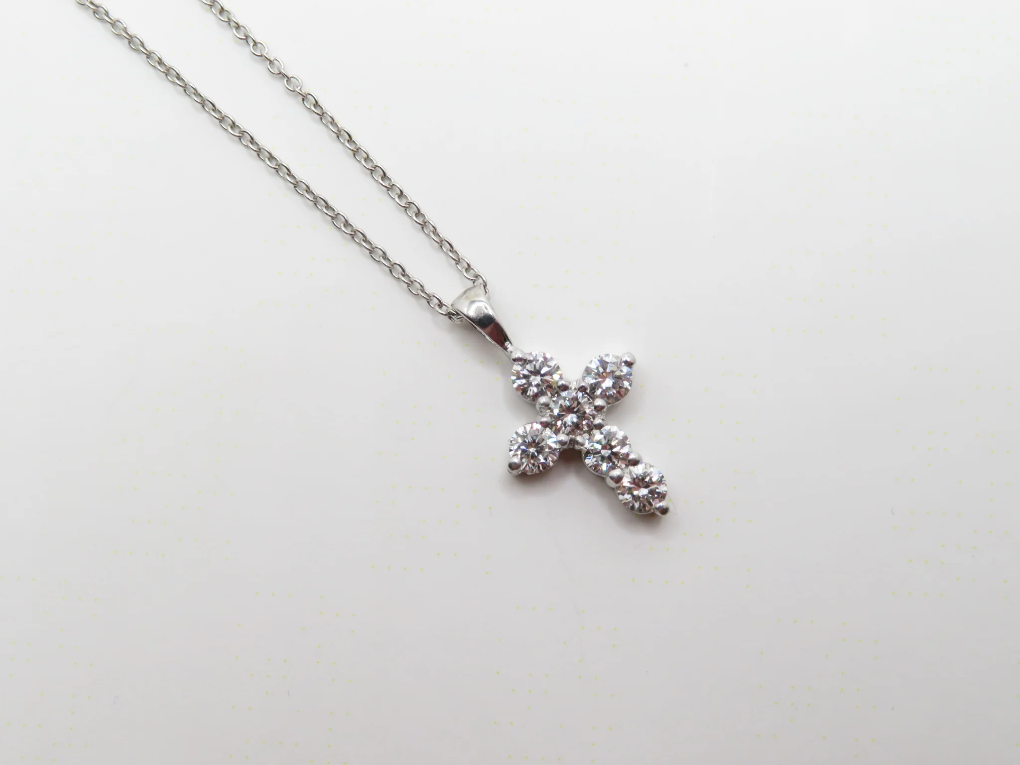 Luna Diamond Cross Necklace - Image 4
