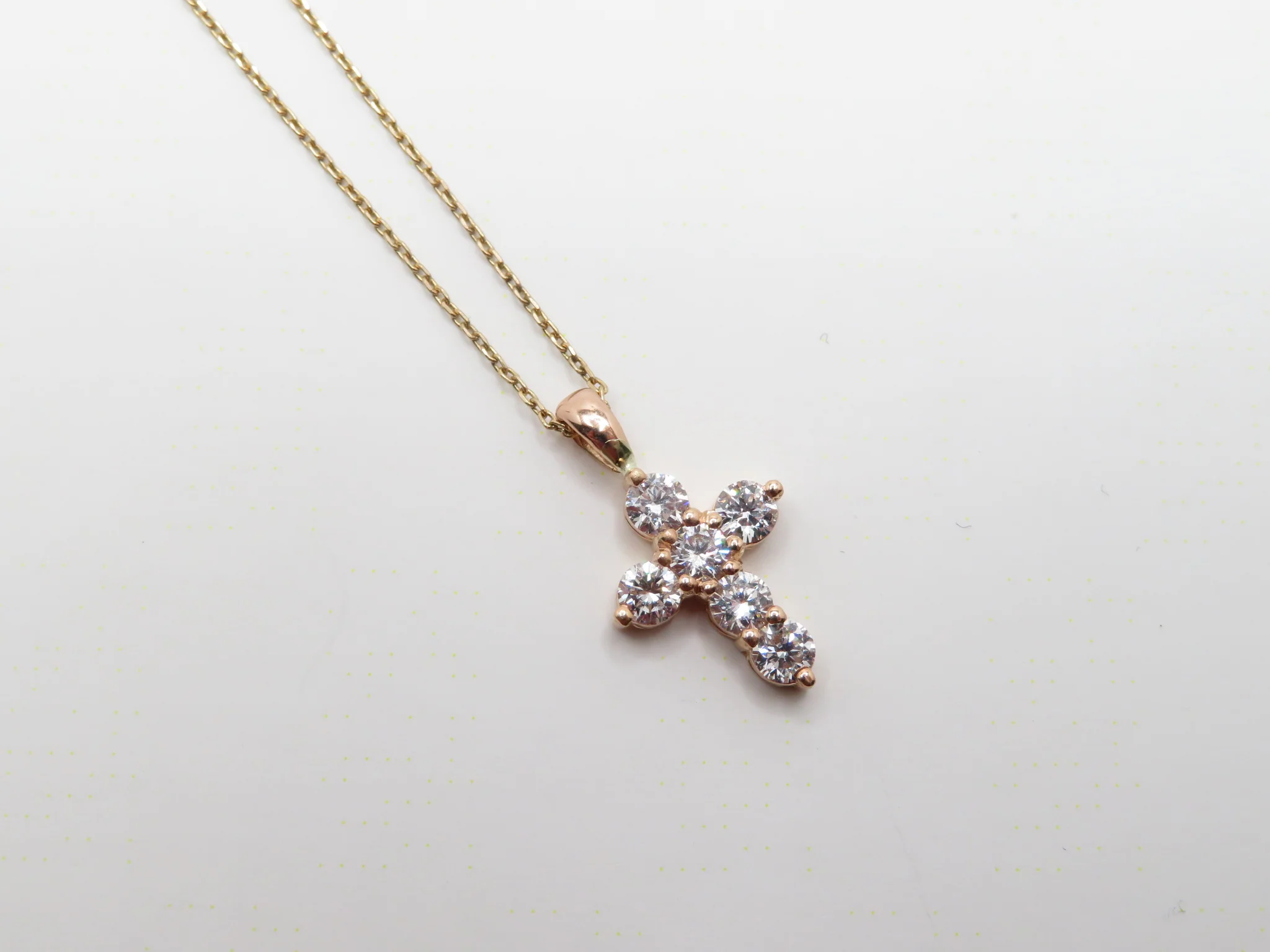 Luna Diamond Cross Necklace - Image 6