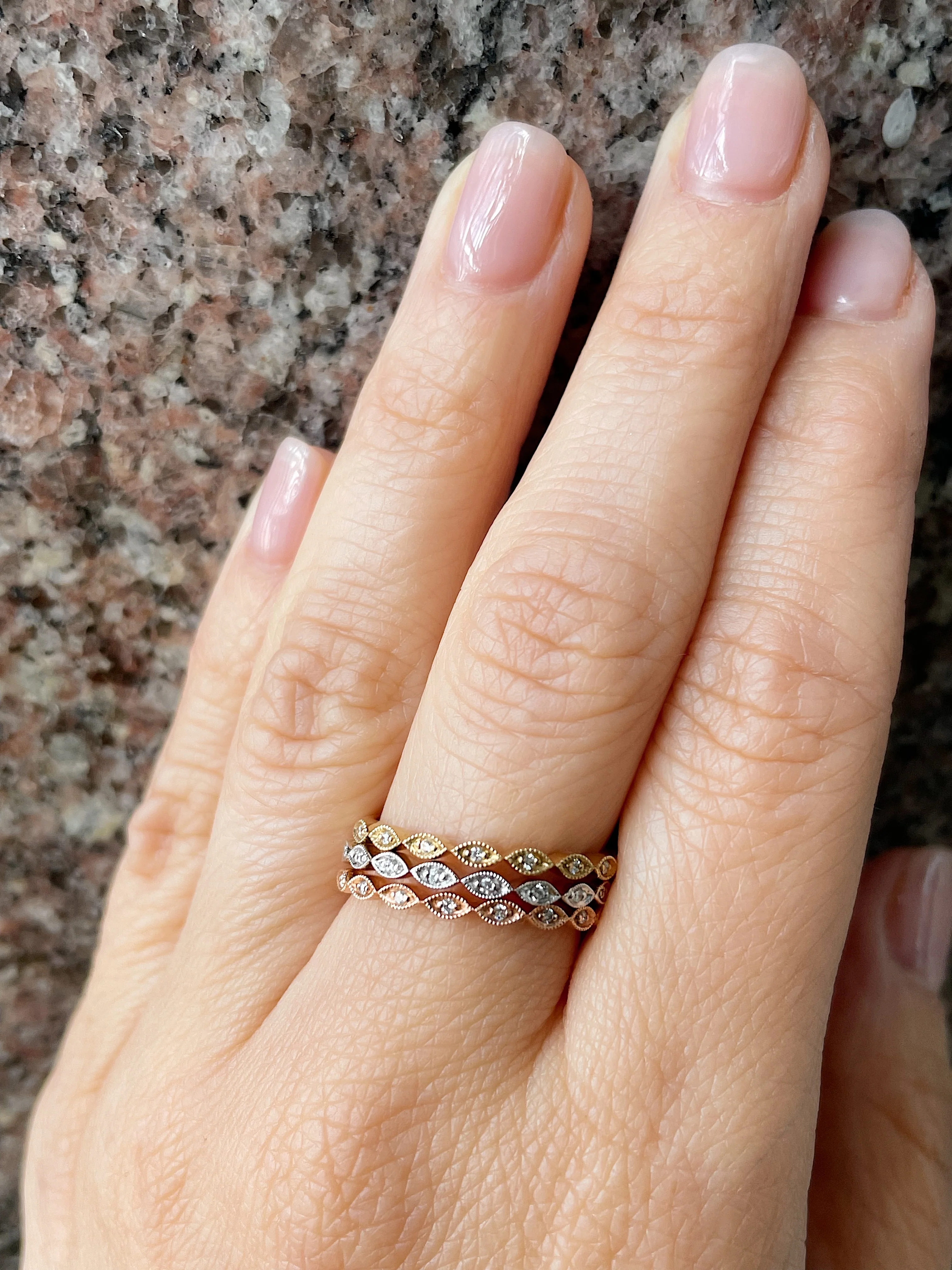 14k Micro Marquise Diamond Band - Image 10