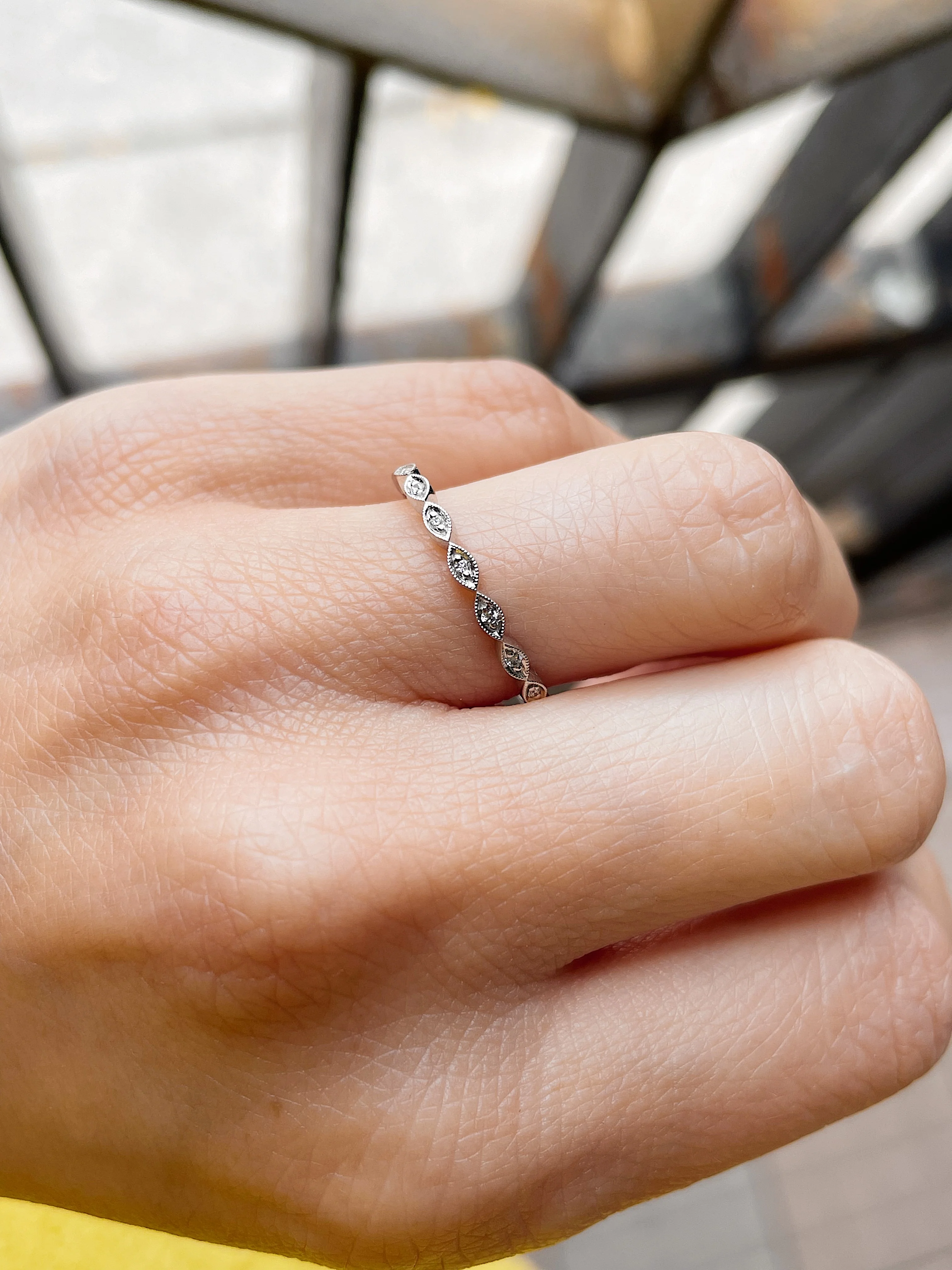 14k Micro Marquise Diamond Band - Image 4