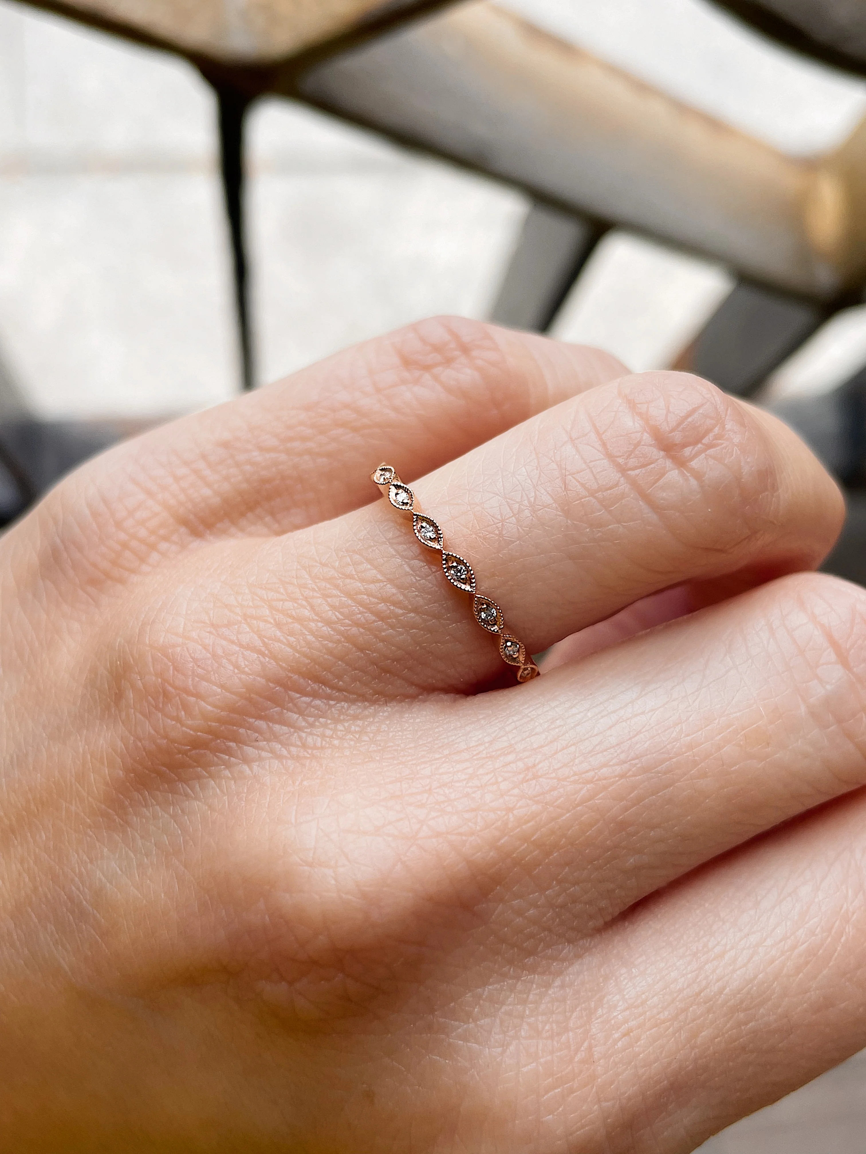14k Micro Marquise Diamond Band - Image 6